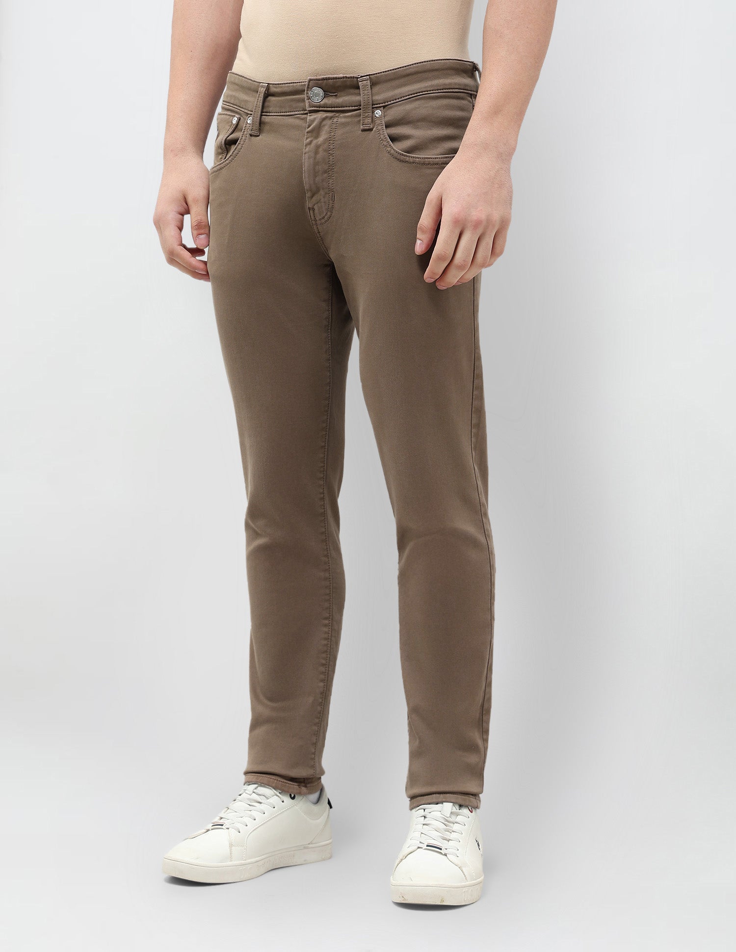 Brandon Slim Tapered Fit Mid Rise Jeans Brown - U.S. POLO ASSN. | Large