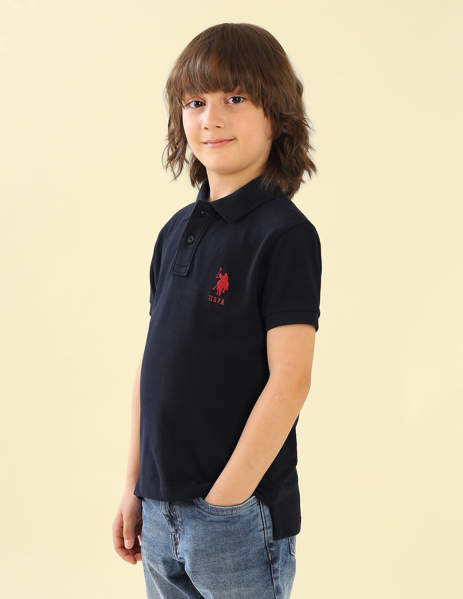 Solid Regular Fit Polo Shirt Navy - U.S. Polo Assn. India | Large