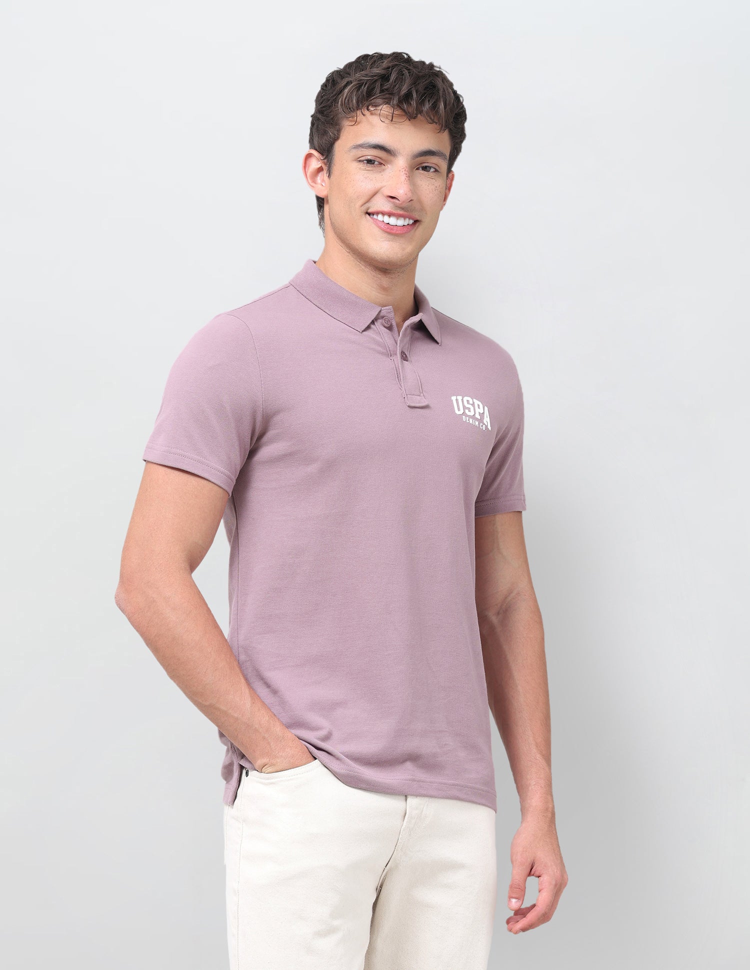 Solid Slim Fit Polo Shirt Dark Pink - U.S. Polo Assn. India | Large