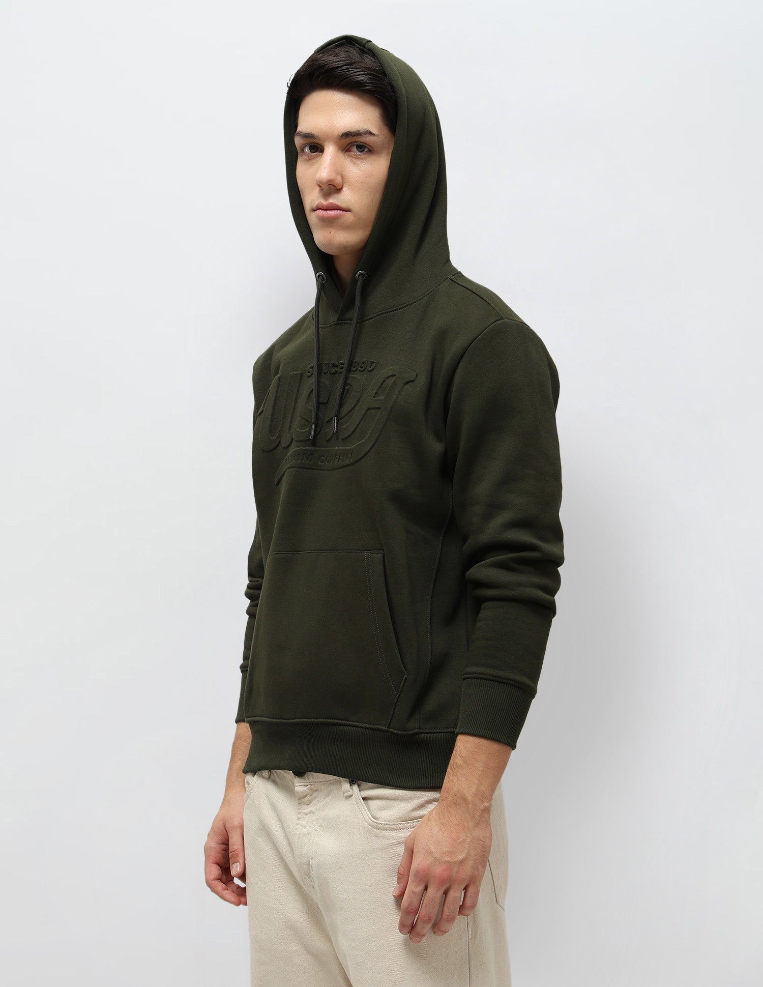 Brand Embossed Regular Fit Sweatshirt Olive - U.S. POLO ASSN. | Large