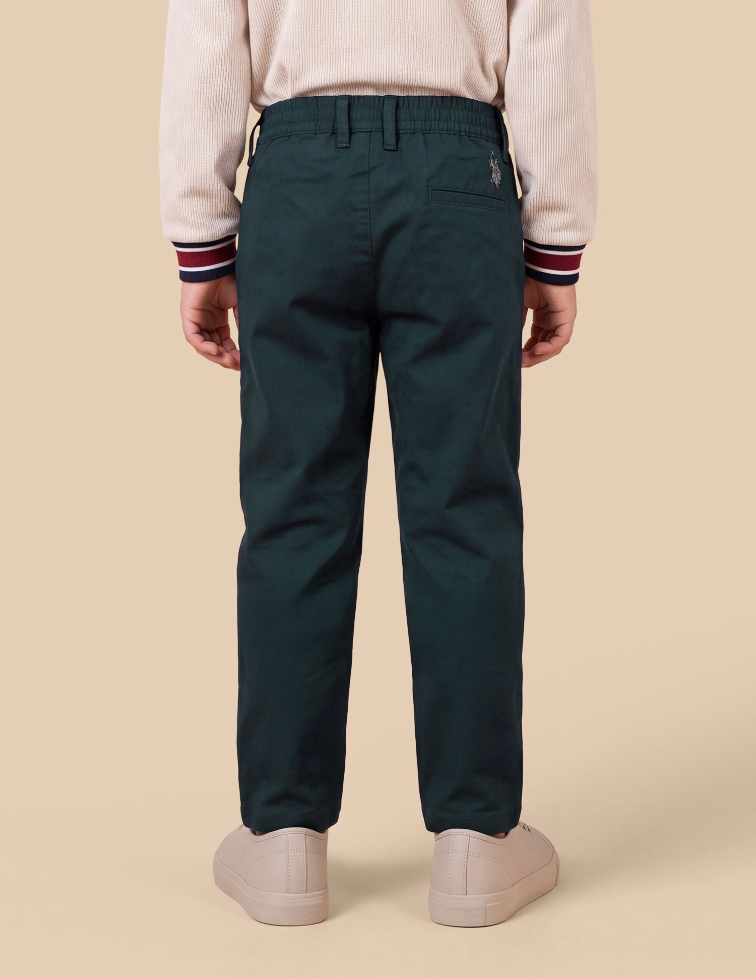 Twill Slim Fit Trousers Teal - U.S. Polo Assn. India | Large