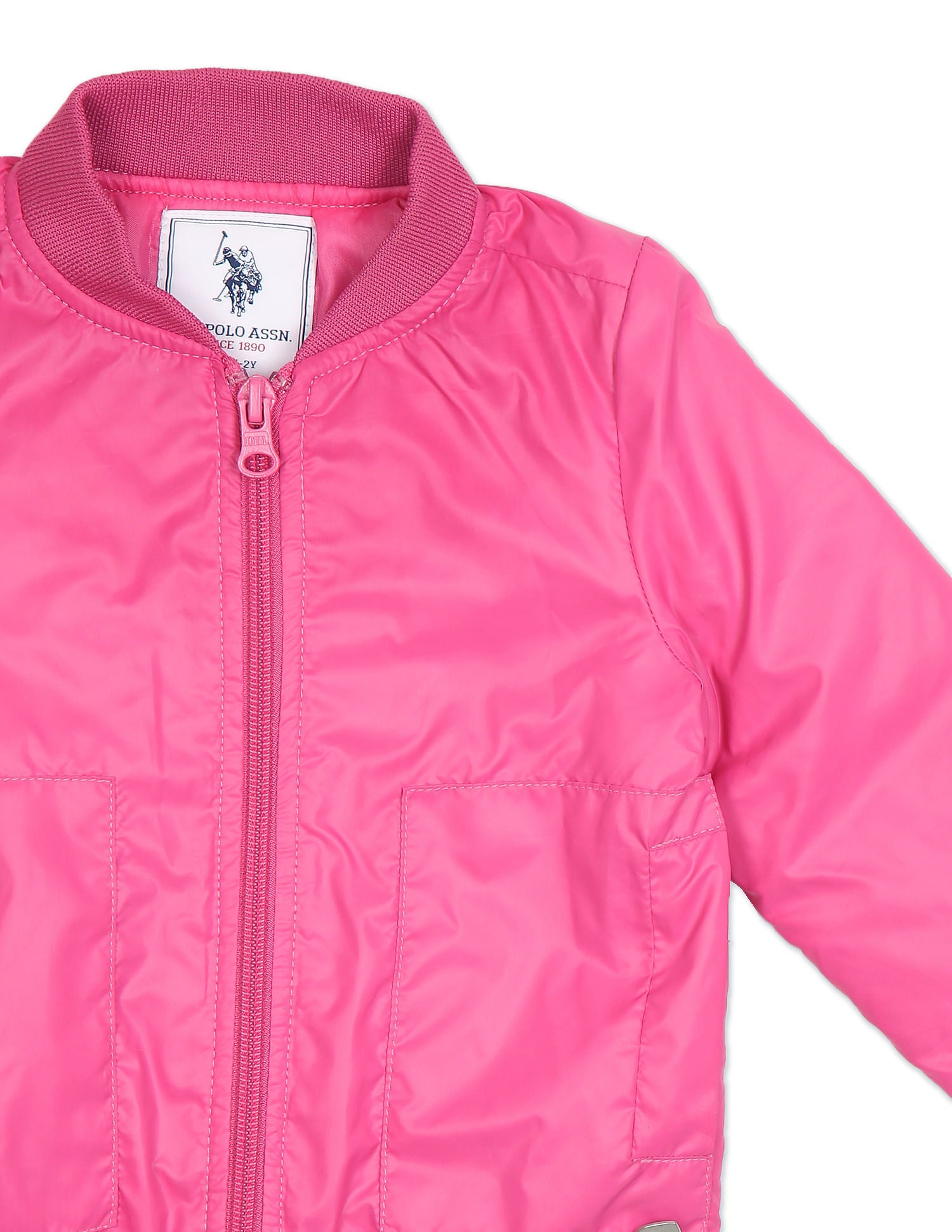 Long Sleeve High Neck Casual Jacket Pink - U.S. POLO ASSN. | Large