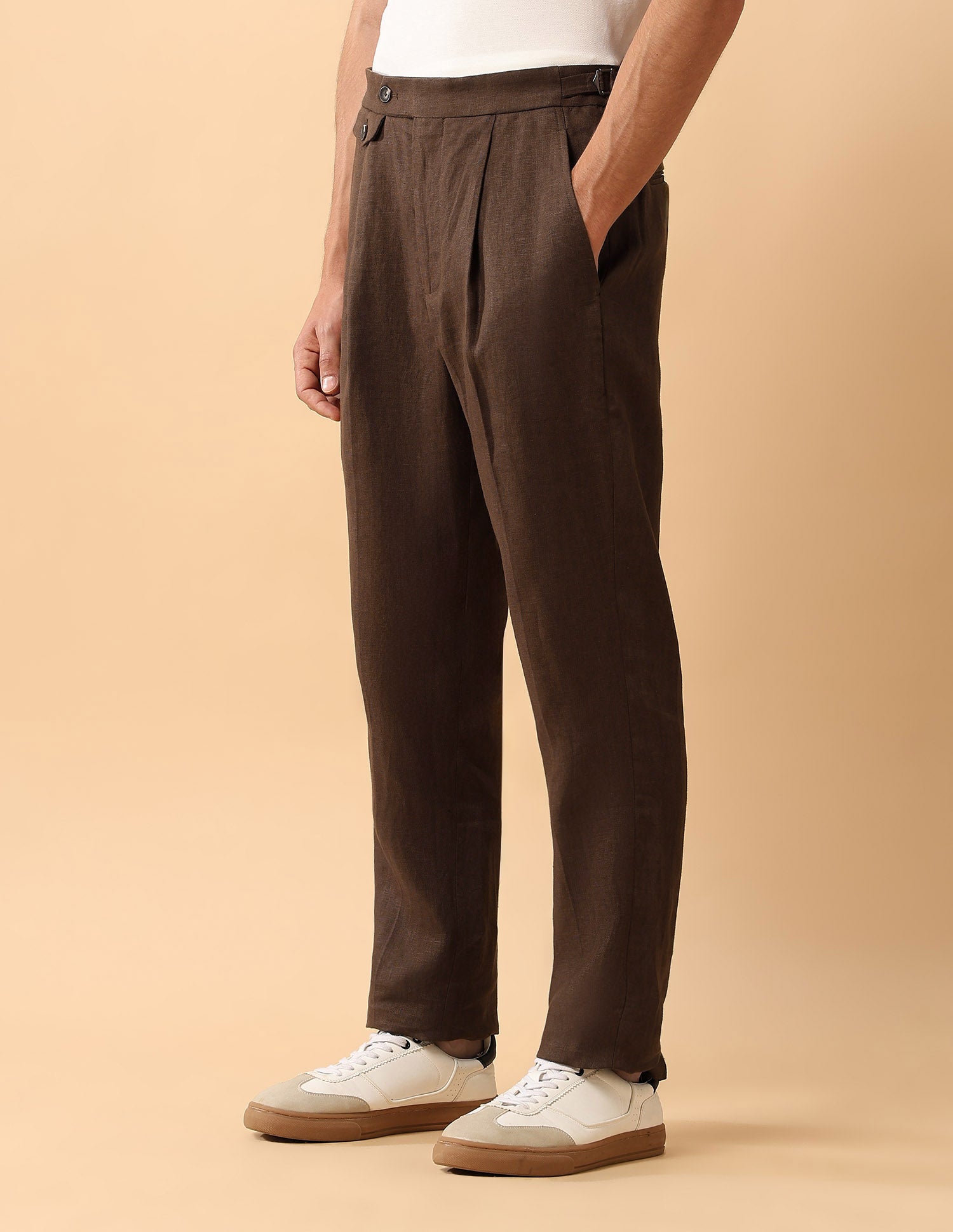 Pacho X High Rise Riley Straight Fit Trouser Coffee - U.S. Polo Assn. India | Large