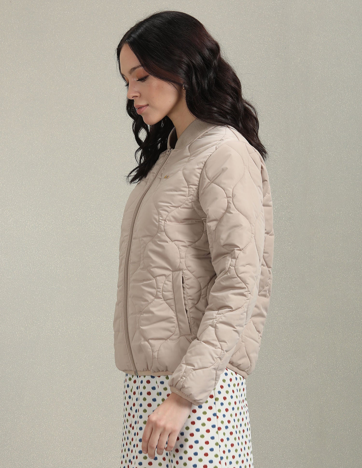 Quilted Bomber Jacket Beige - U.S. Polo Assn. India | Large