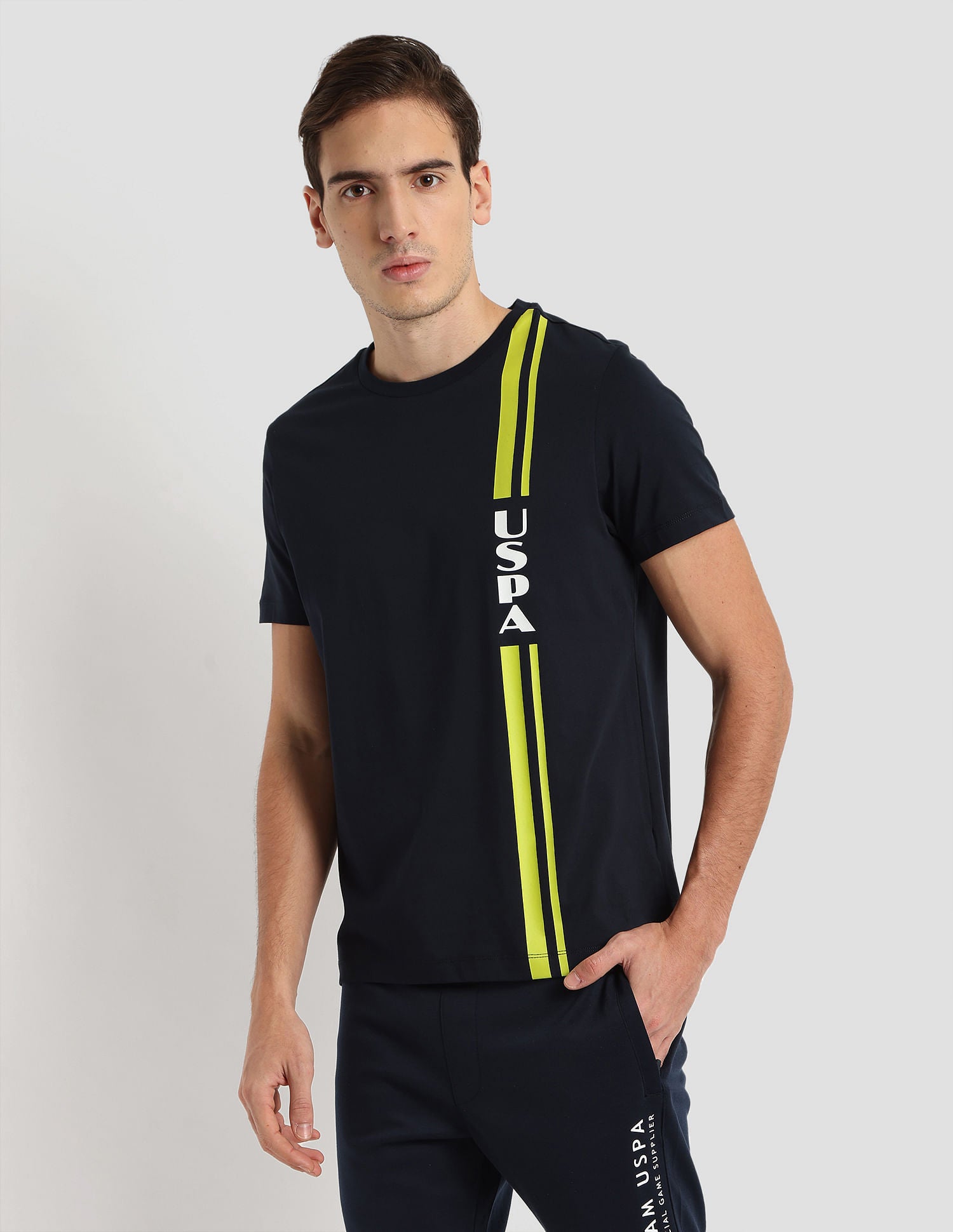 Brand Print Sport T-Shirt Navy - U.S. Polo Assn. India | Large