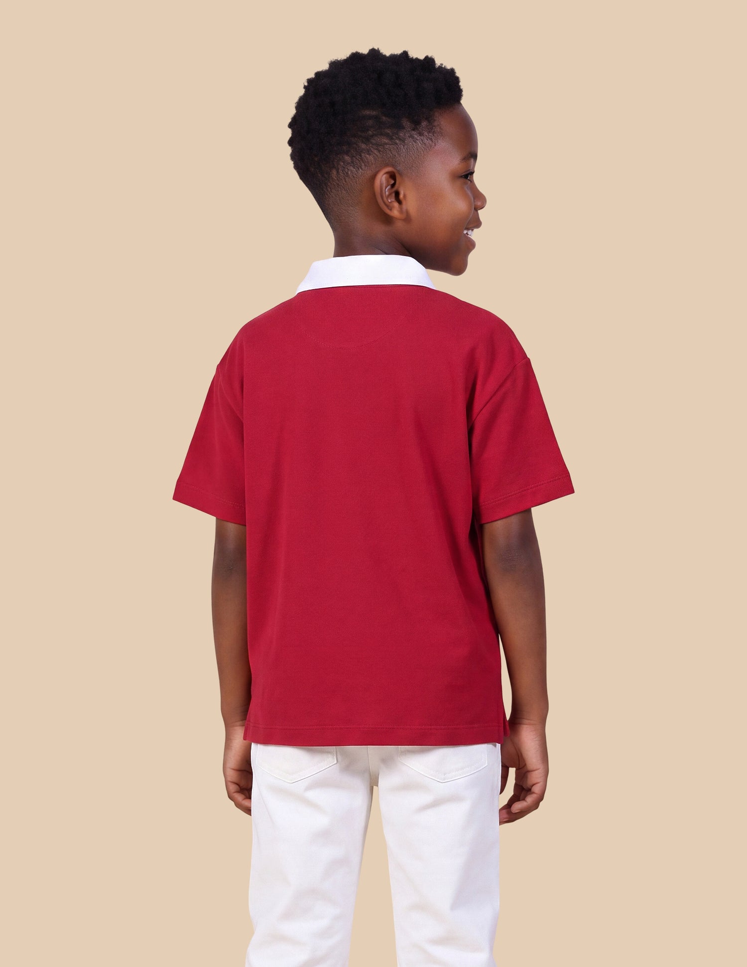 Solid Oversized Fit Polo Shirt Red - U.S. Polo Assn. India | Large