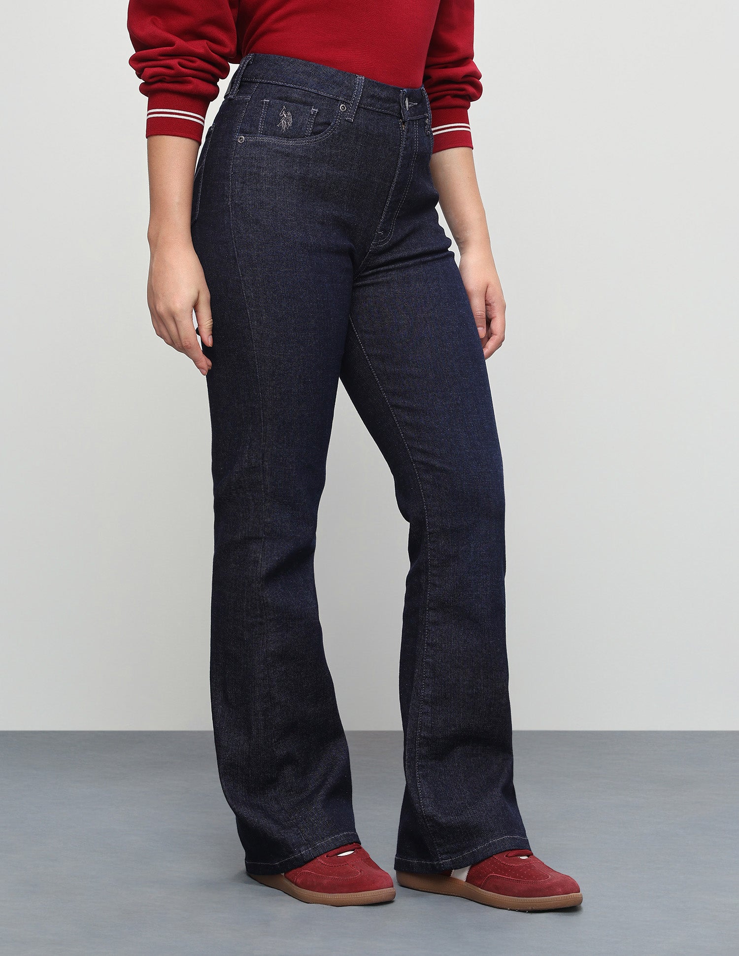 Rinsed Bootcut Fit Jeans Dark Blue - U.S. Polo Assn. India | Large