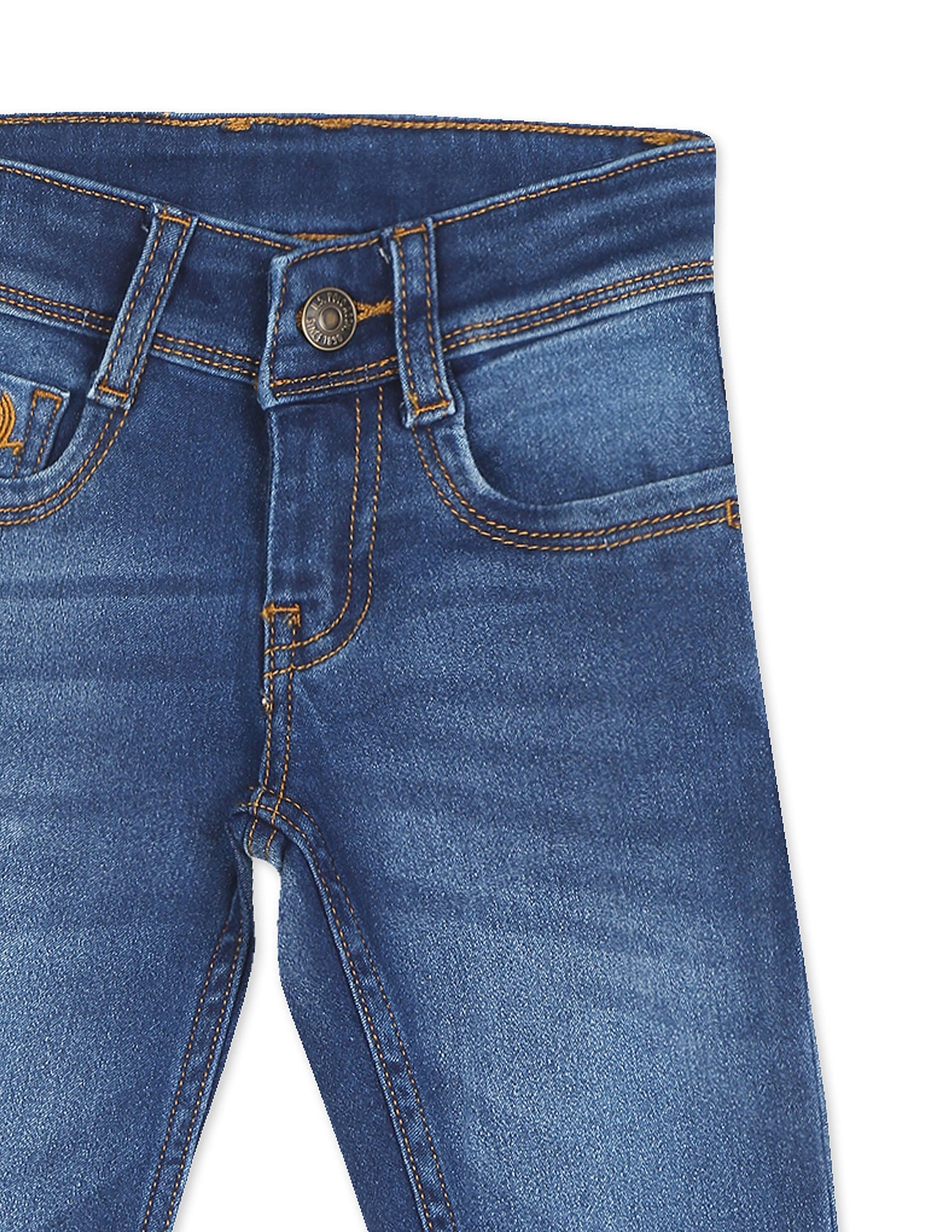 Boys Blue Slim Fit Stone Wash Jeans Blue - U.S. Polo Assn. India | Large
