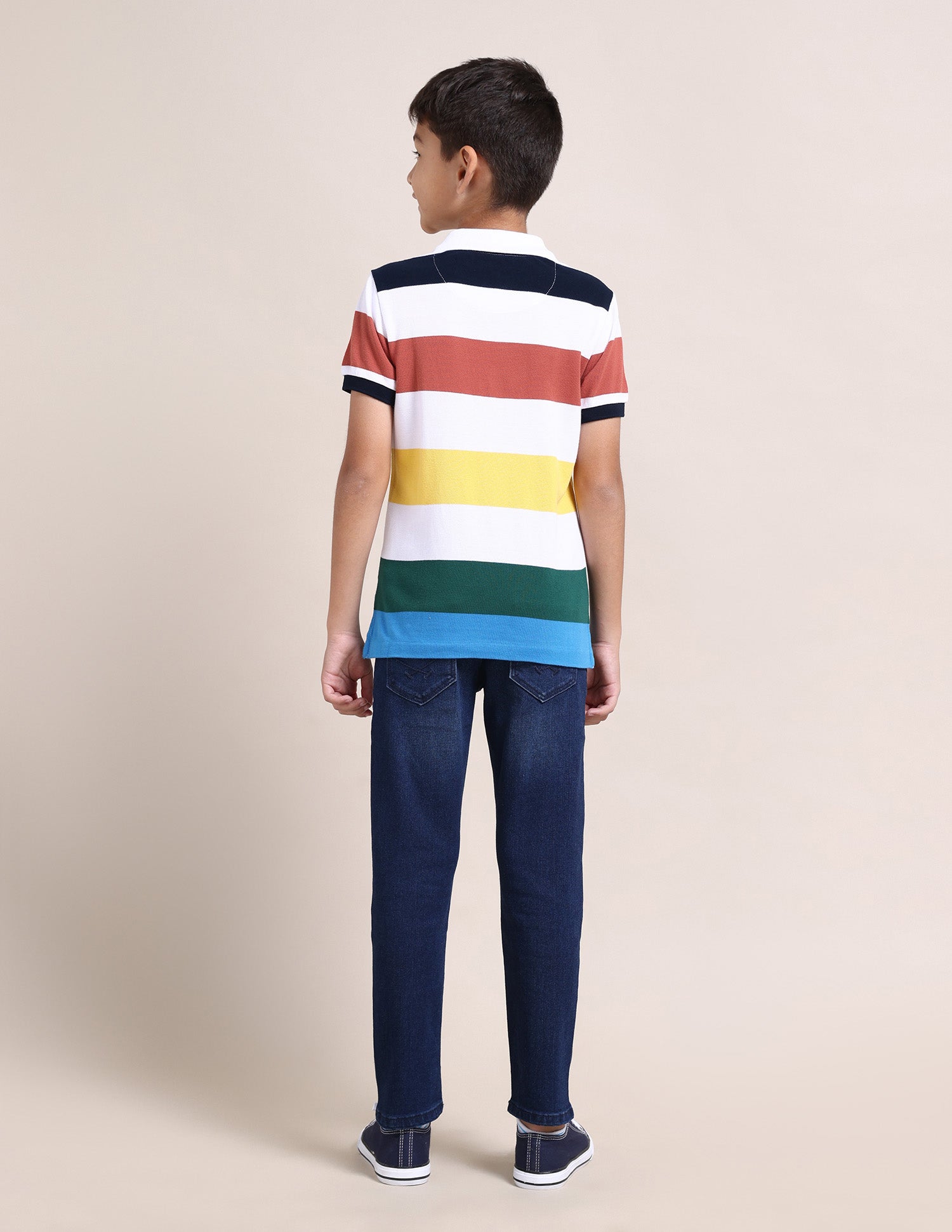 Boys Rugby Stripe Polo Shirt White - U.S. Polo Assn. India | Large