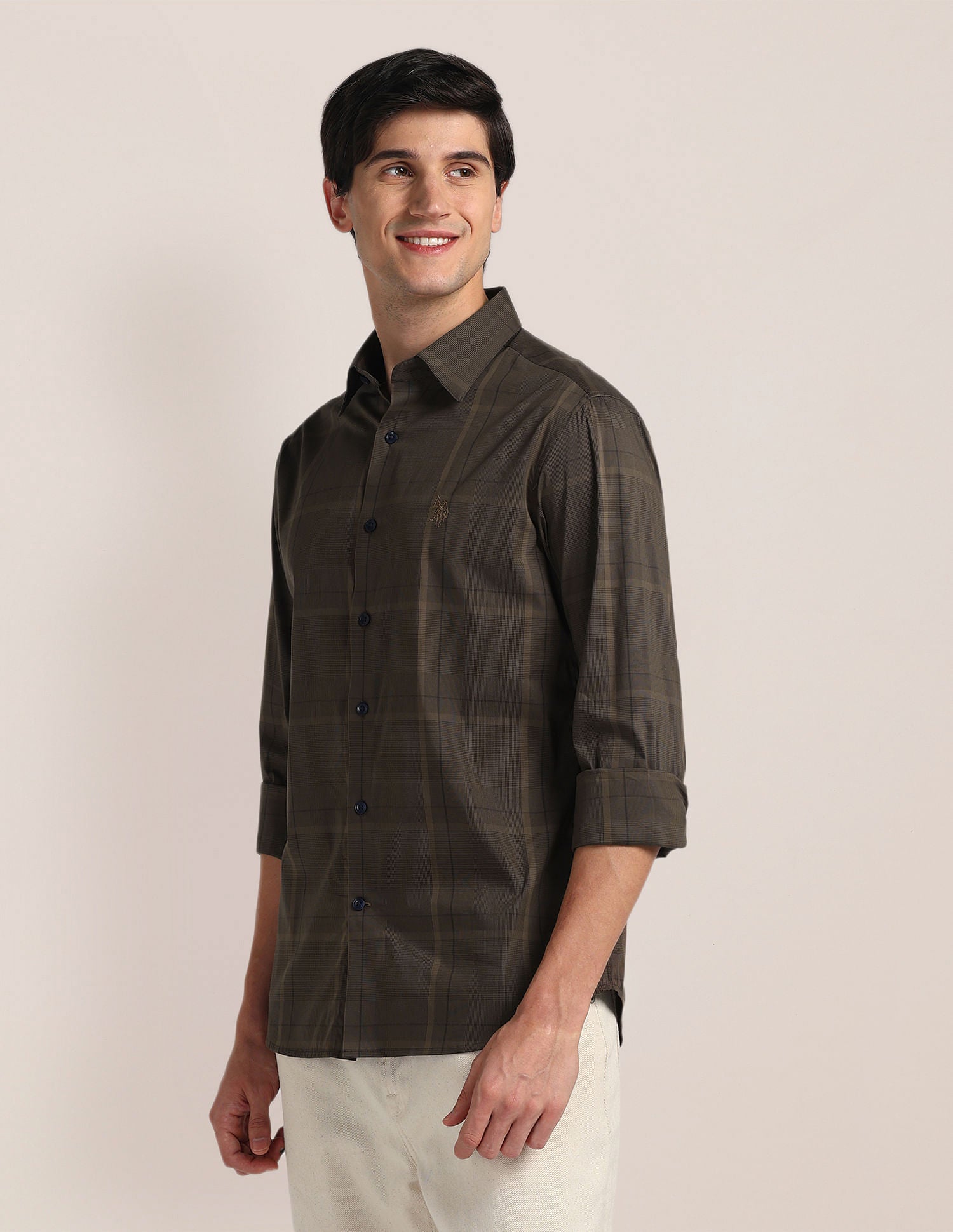 Tartan Check Regular Fit Shirt Brown - U.S. Polo Assn. India | Large