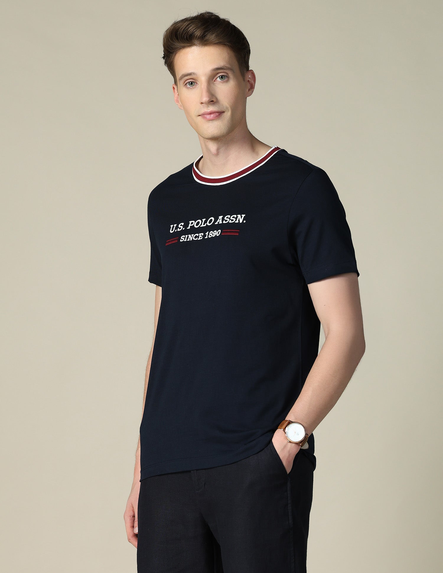 Brand Embroidered Slim Fit T-Shirt Navy - U.S. POLO ASSN. | Large