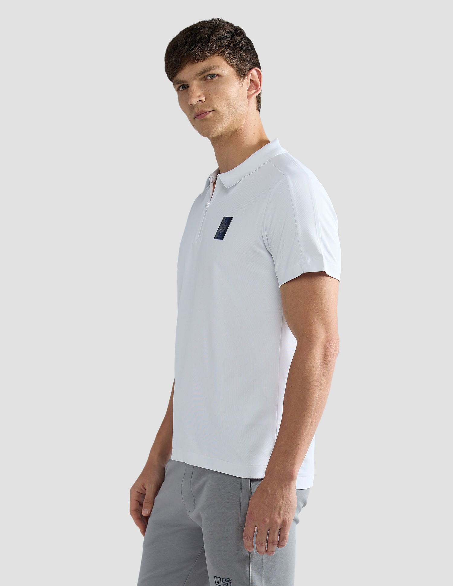 Appliqued Slim Polo Shirt White - U.S. Polo Assn. India | Large