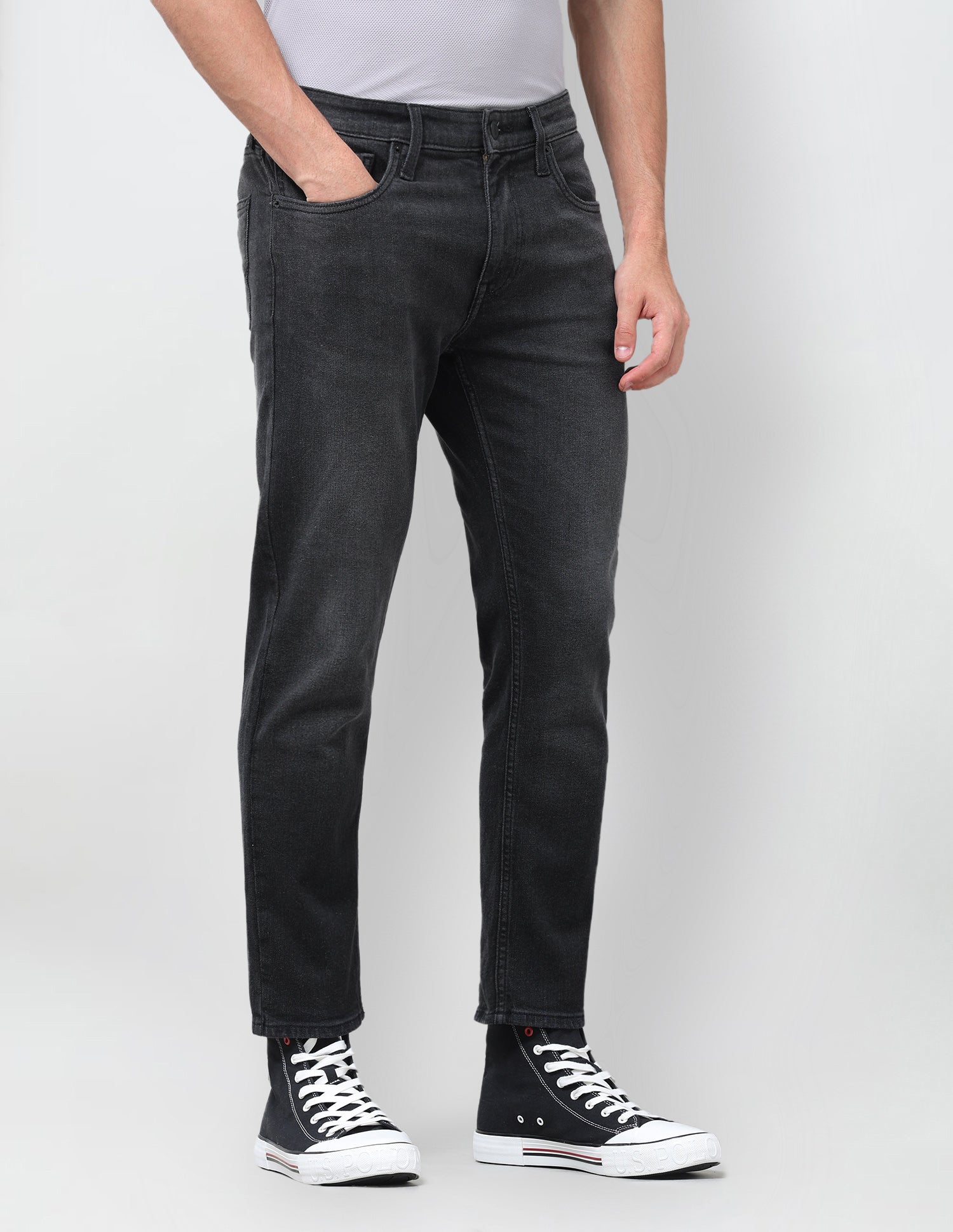 Cole Comfort Cropped Fit Black Jeans Black - U.S. Polo Assn. India | Large