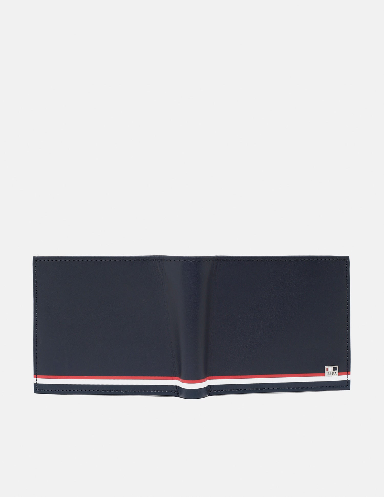Bi-Fold Taping Solid Wallet Navy - U.S. Polo Assn. India | Large