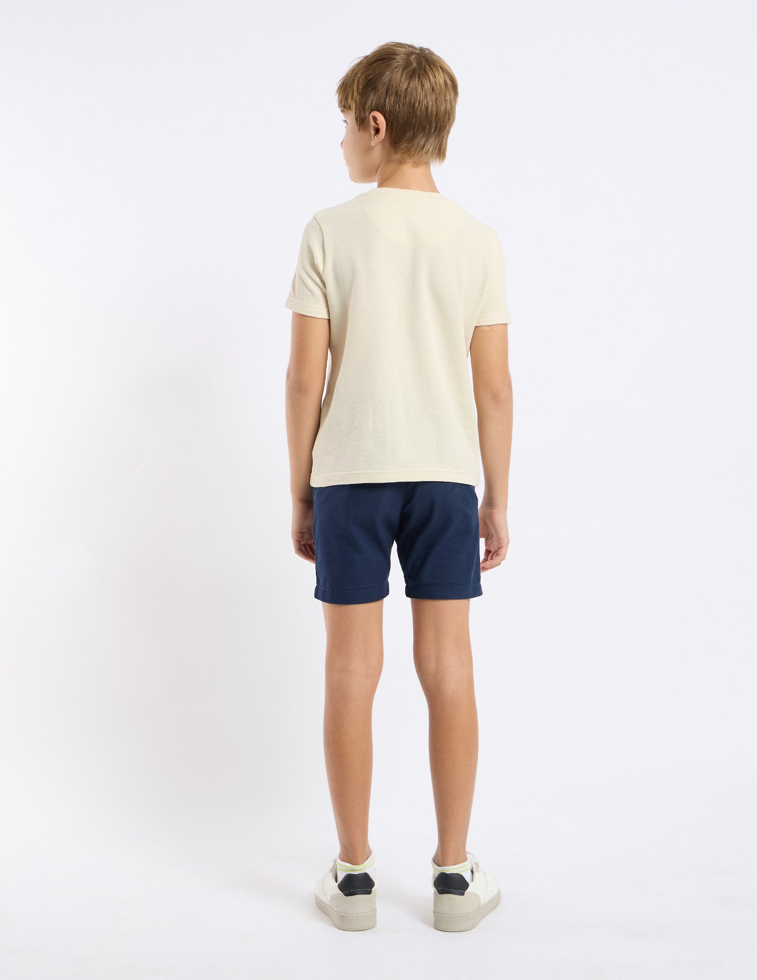 Boys Solid Regular Fit T-Shirt Beige - U.S. POLO ASSN. | Large