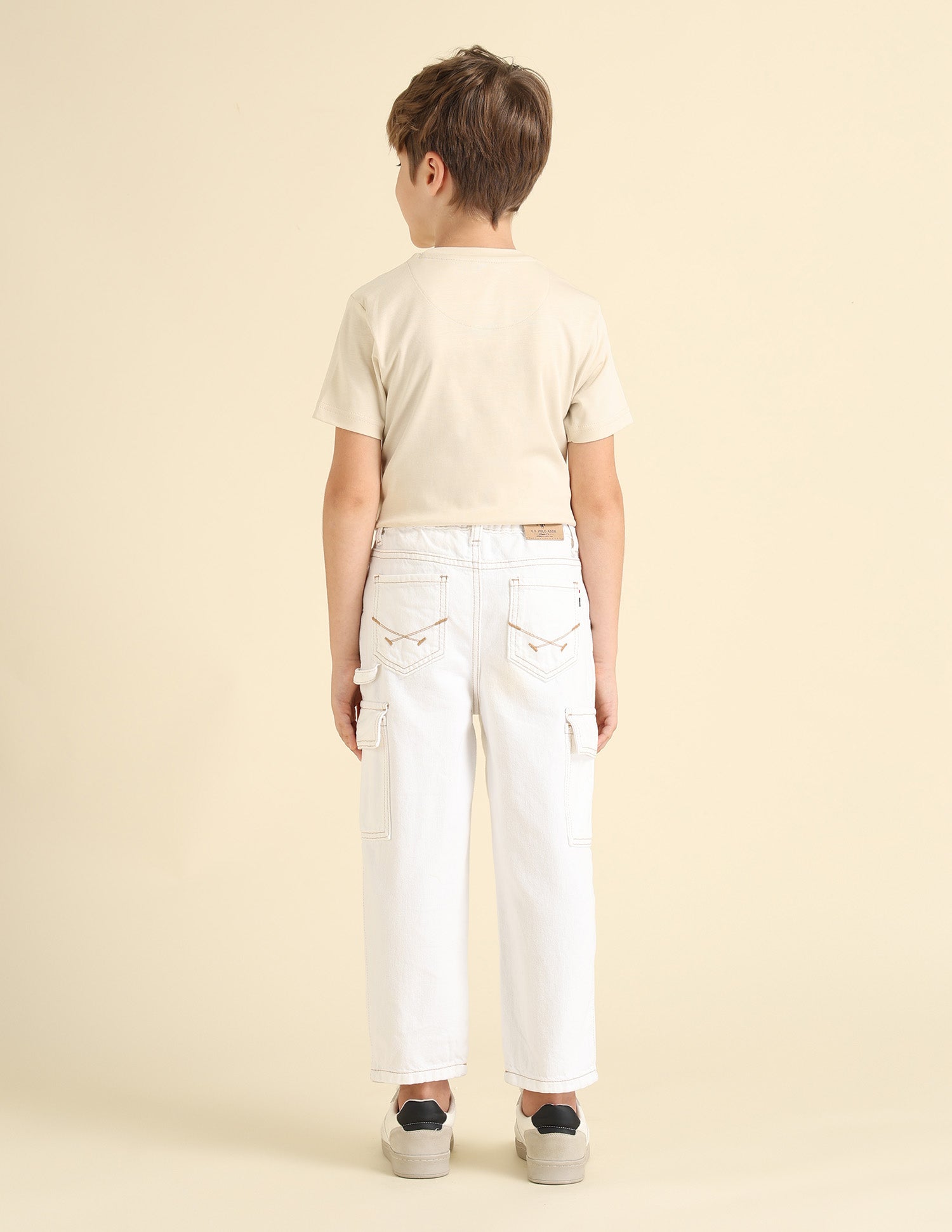 Boys Mid Rise Baggy Fit Jeans White - U.S. POLO ASSN. | Large