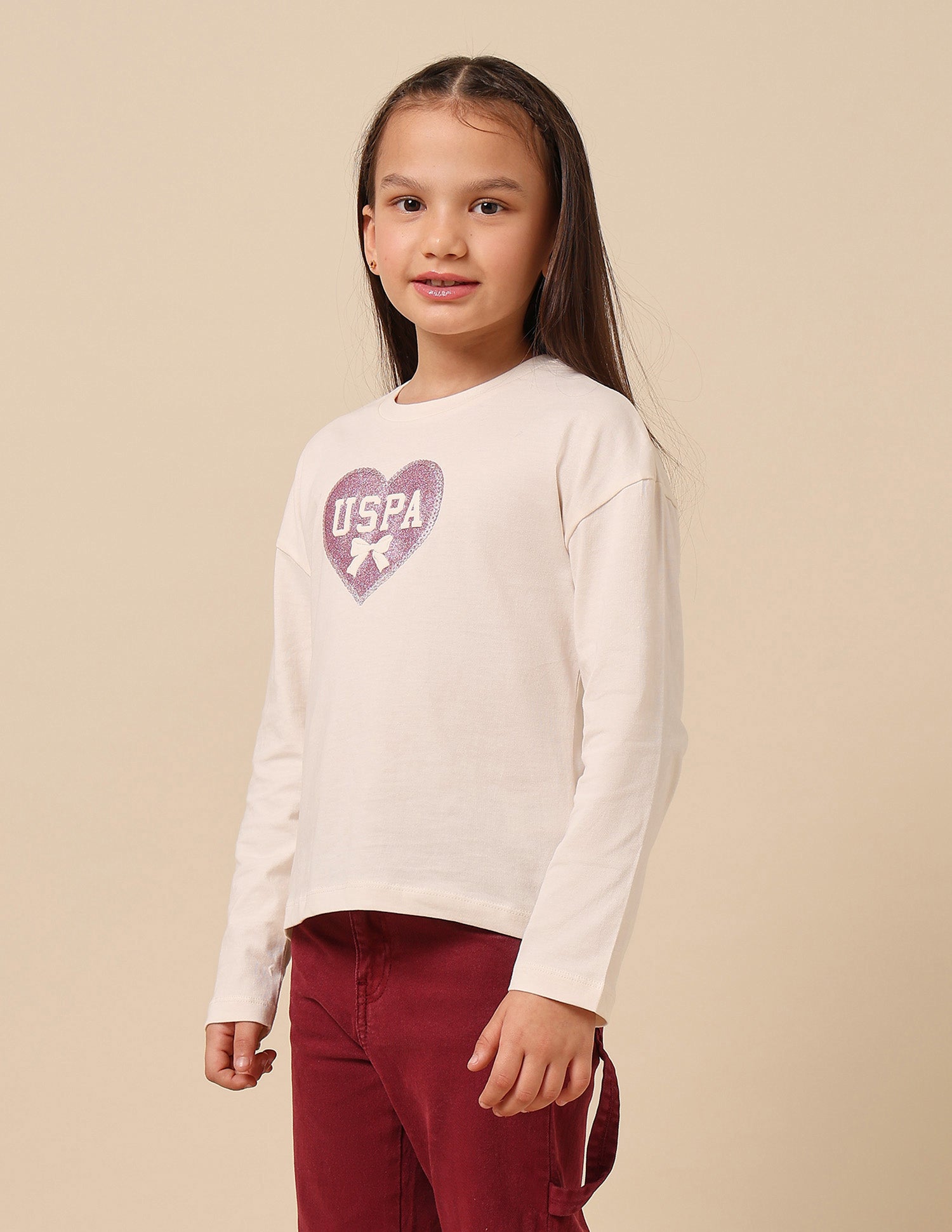 Girls Brand Printed Top Off White - U.S. POLO ASSN. | Large