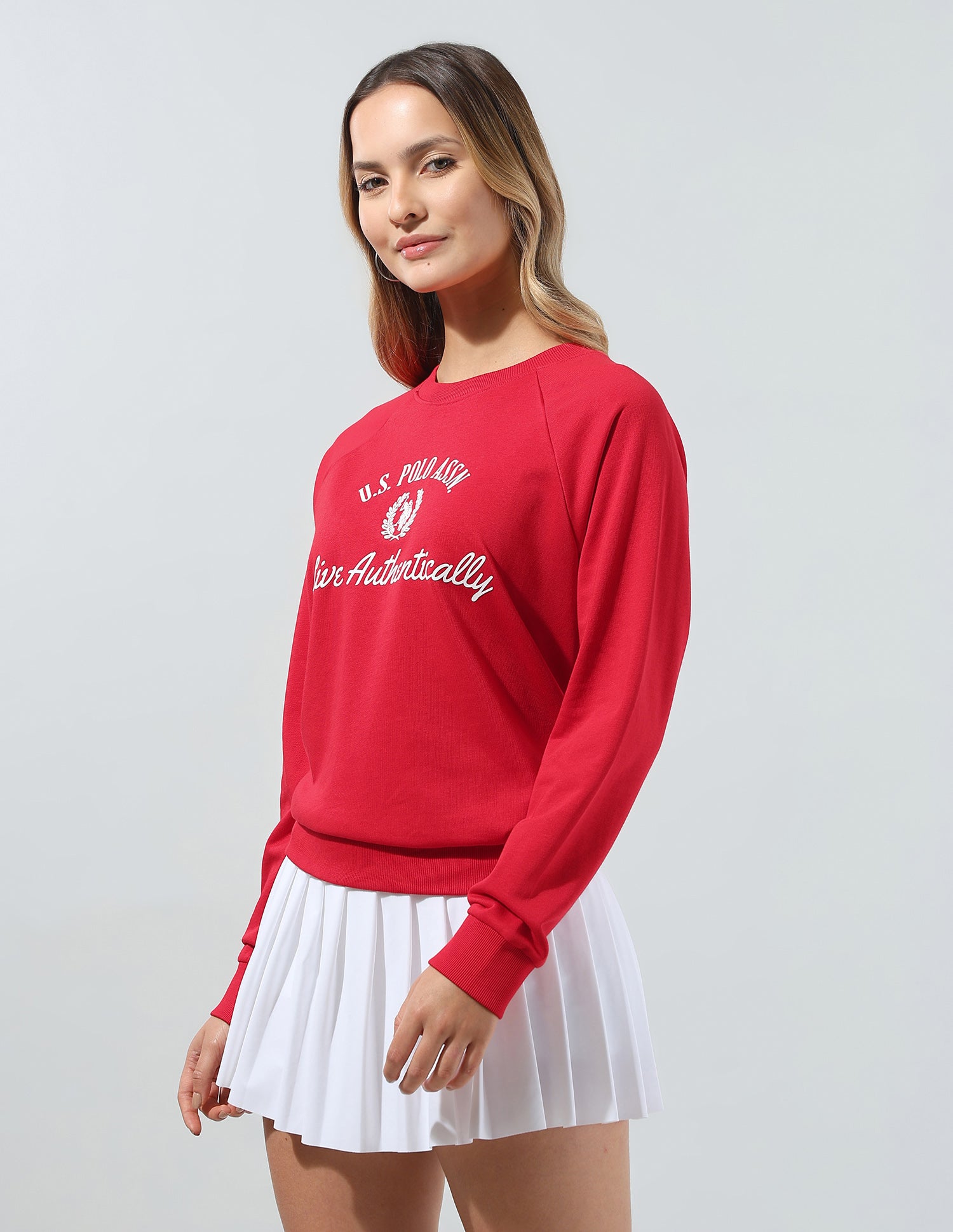 Brand Printed Relaxed Fit Sweatshirt Red - U.S. Polo Assn. India | Large