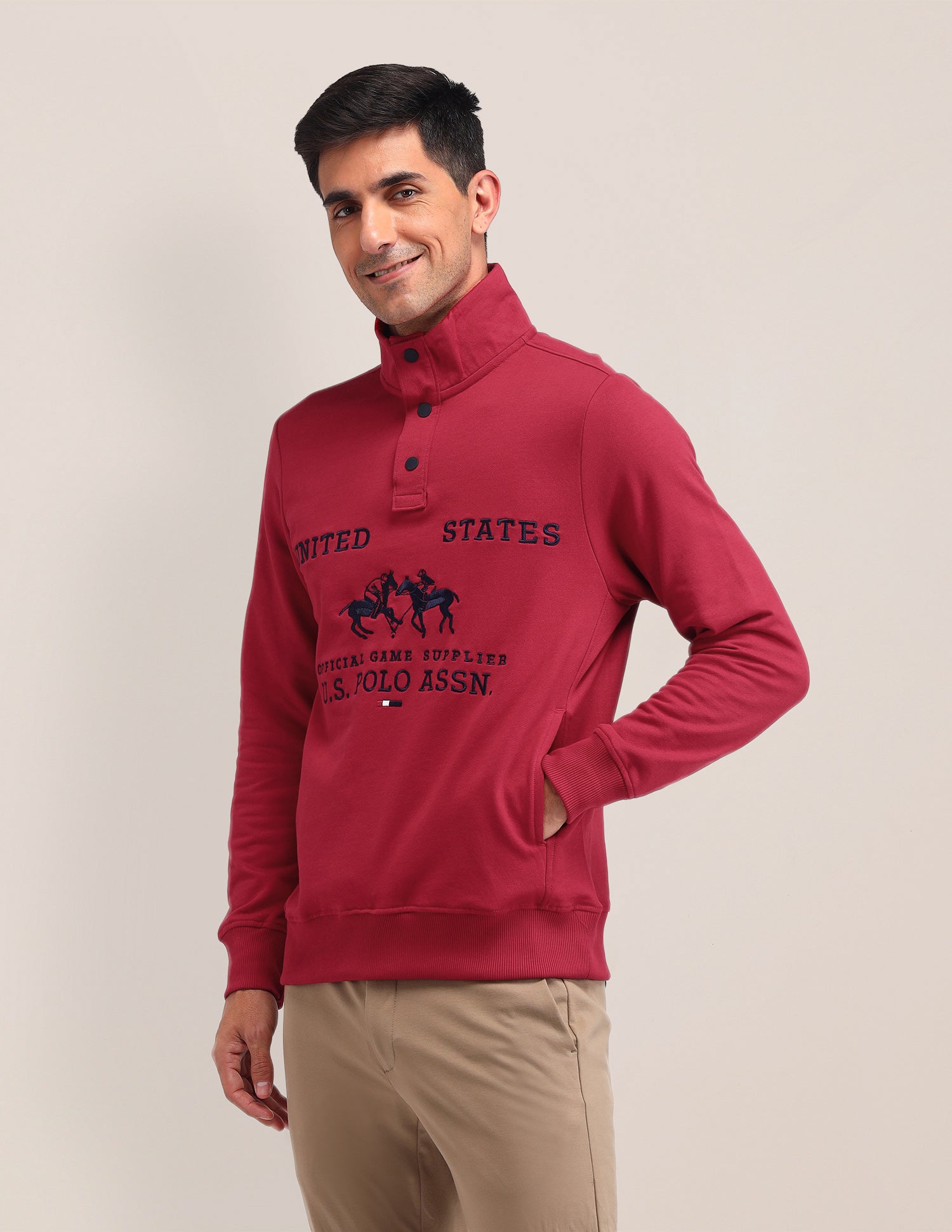 Brand Printed Regular Fit Sweatshirt Red - U.S. POLO ASSN. | Large