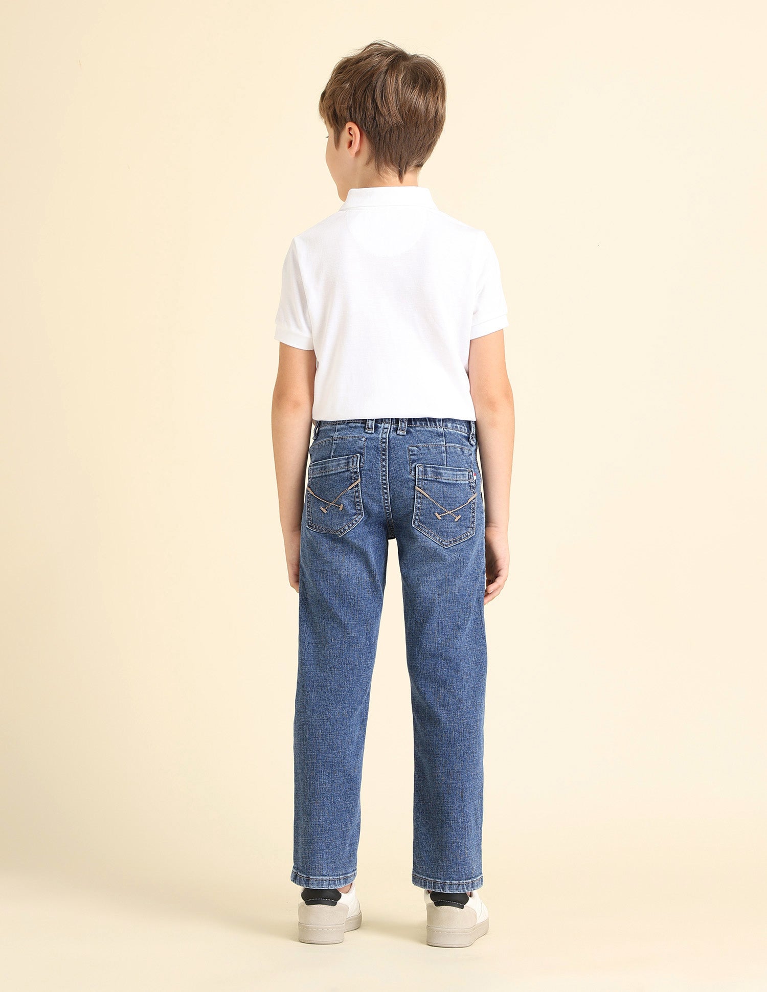 Boys Relaxed Fit Mid Rise Jeans Light Blue - U.S. POLO ASSN. | Large