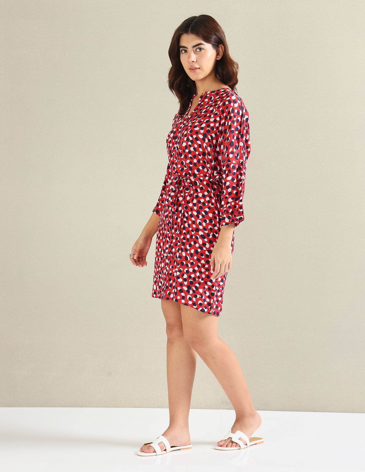 Geometric Print Shift Dress Red - U.S. POLO ASSN. | Large