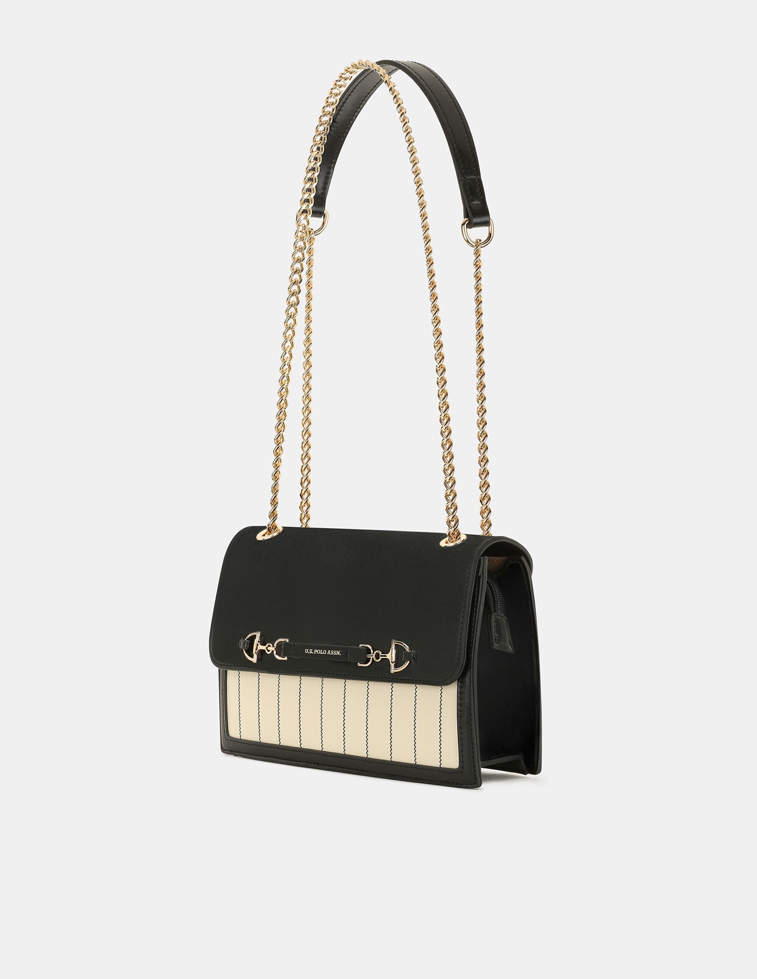 Women Babette Vertical Striped Cross Body Bag Black - U.S. POLO ASSN. | Large