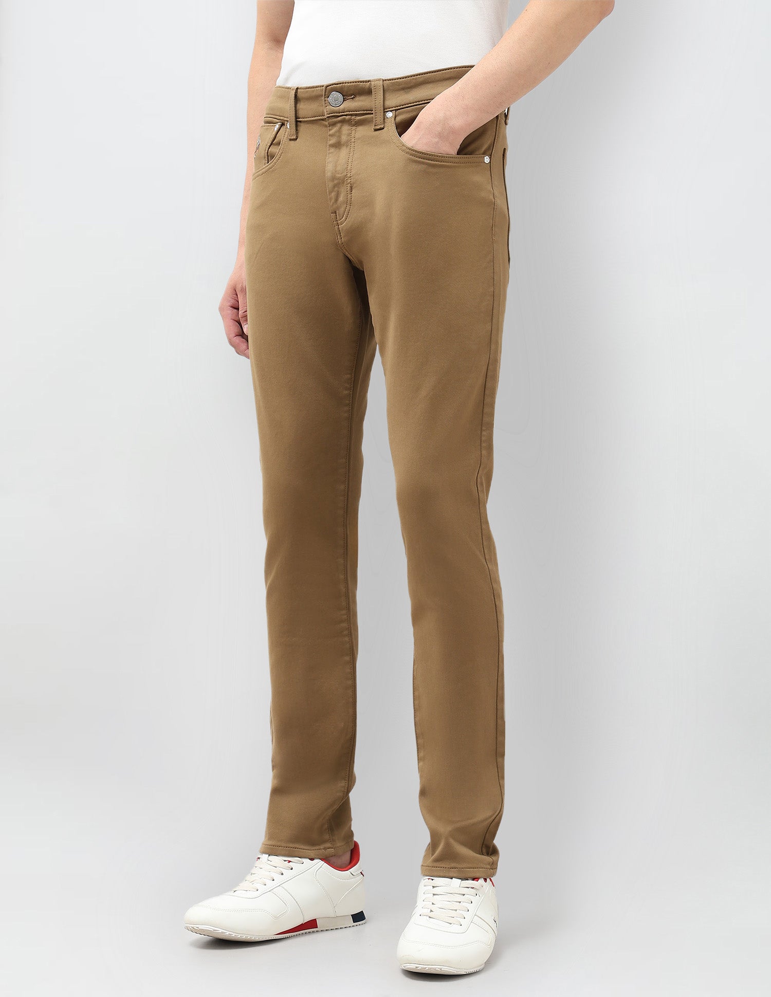 Brandon Slim Tapered Fit Color Denim Jeans Khaki - U.S. POLO ASSN. | Large