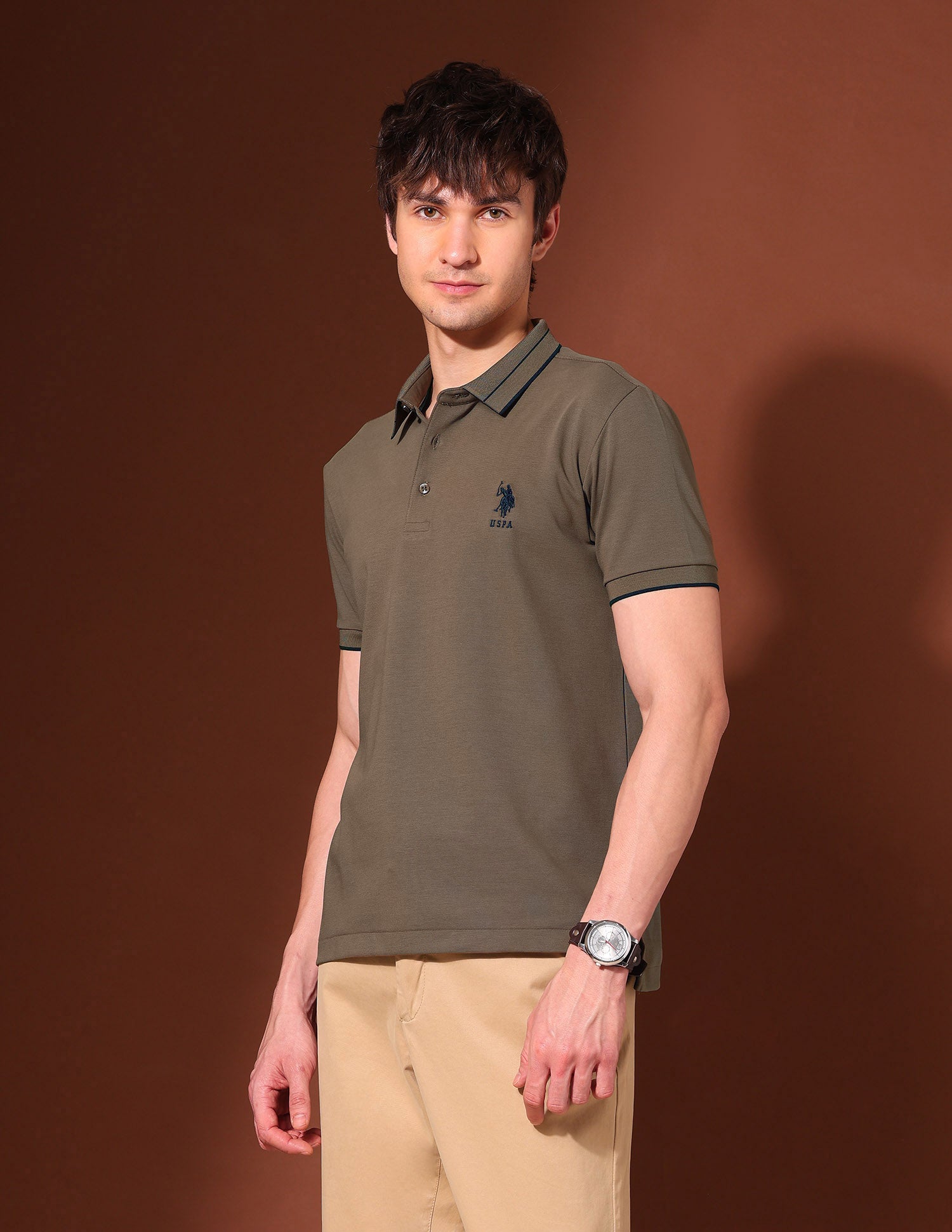 Slim Fit Working Holiday Polo Shirt Brown - U.S. Polo Assn. India | Large