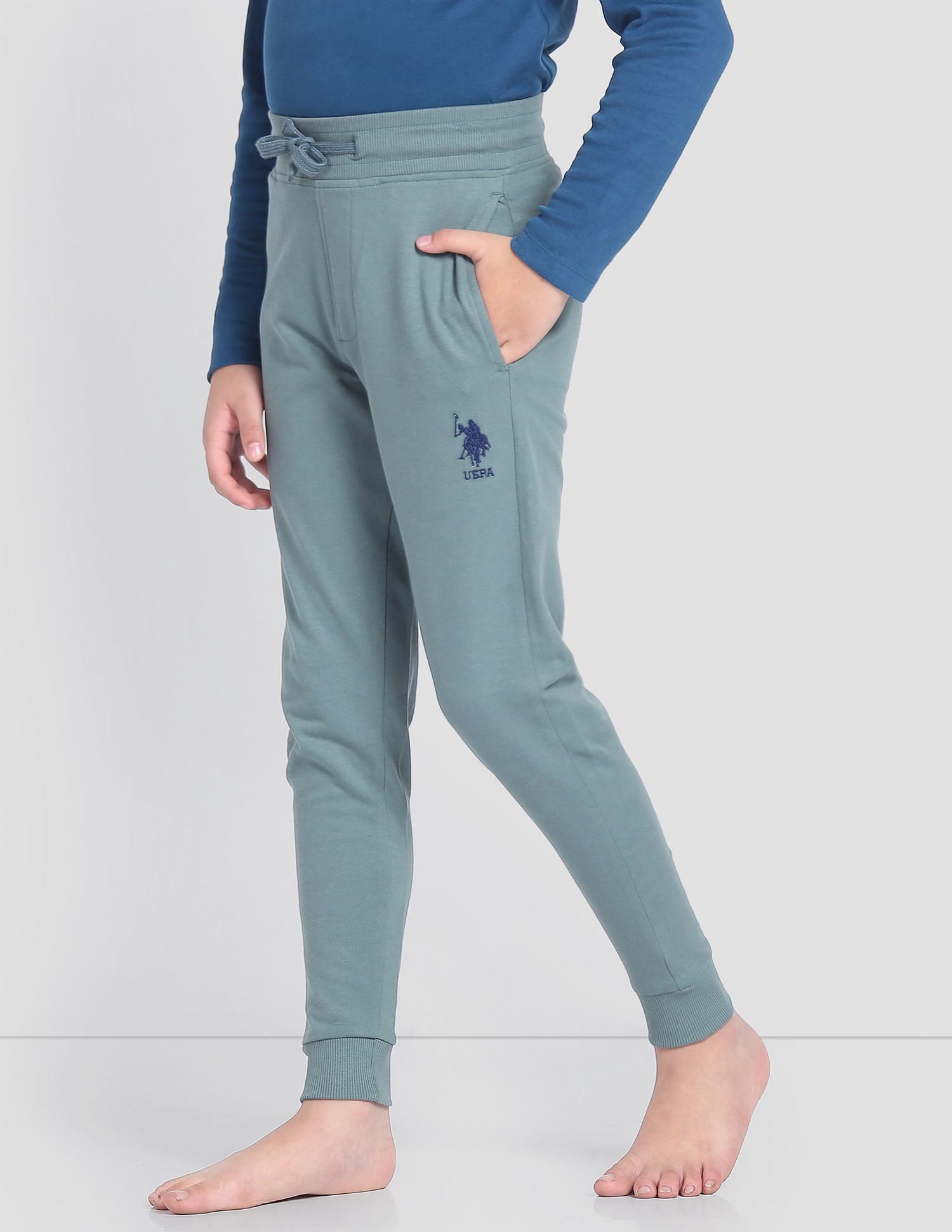 Mid Rise Drawstring Waist OKJ01 Joggers - Pack Of 1 Green - U.S. POLO ASSN. | Large