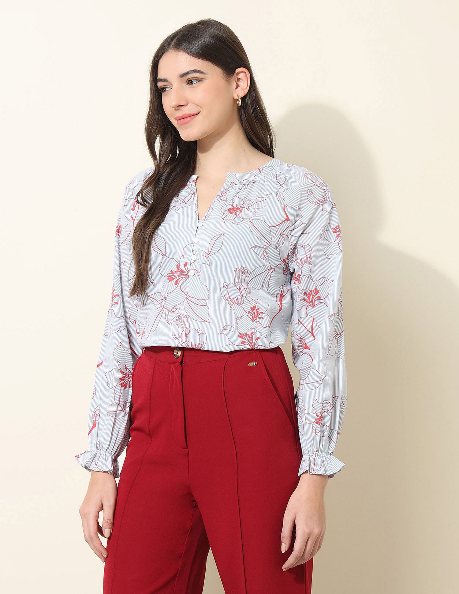 Floral Printed Tie-Up Top Multicoloured - U.S. POLO ASSN. | Large