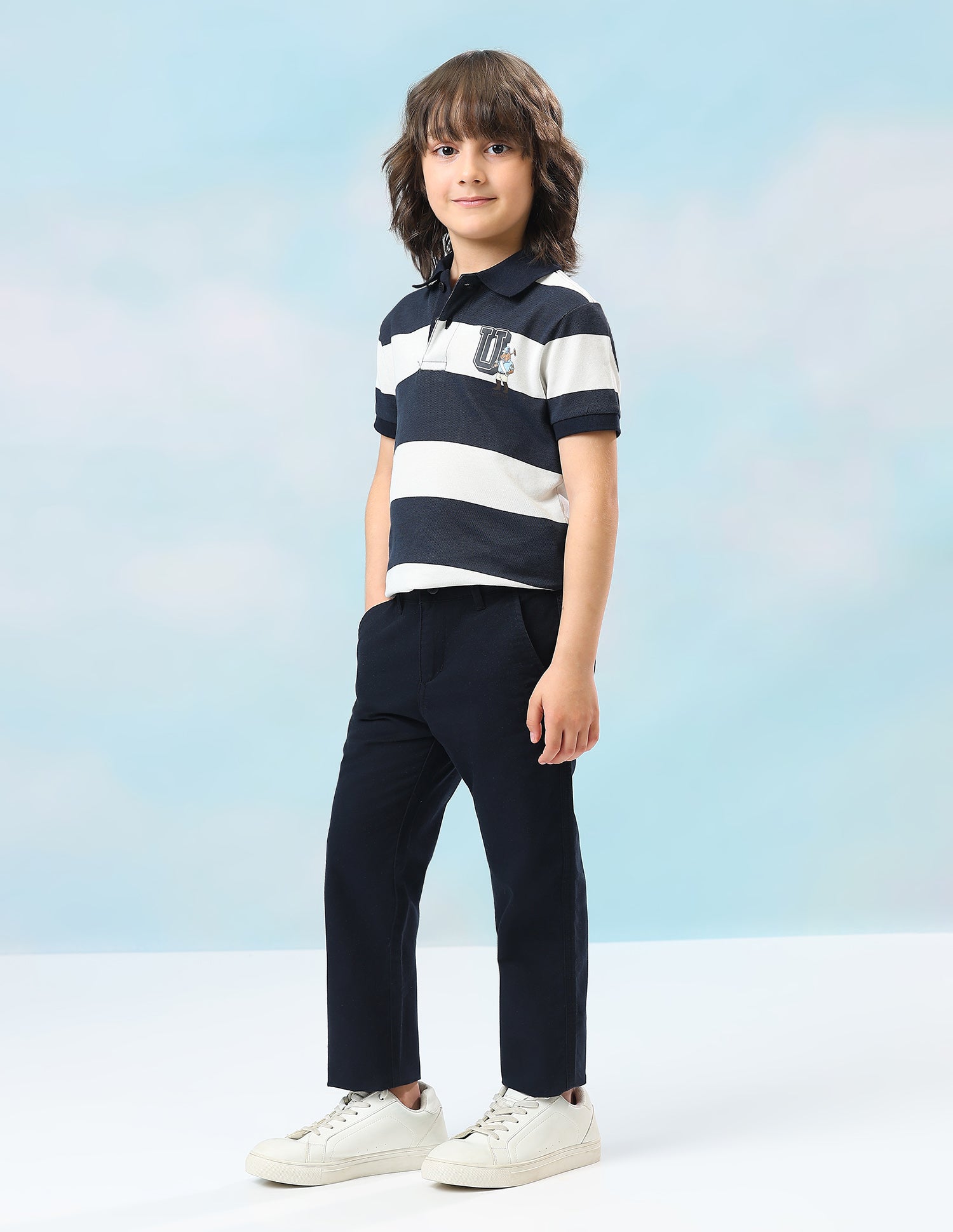 Mid Rise Twill Trousers Navy - U.S. Polo Assn. India | Large