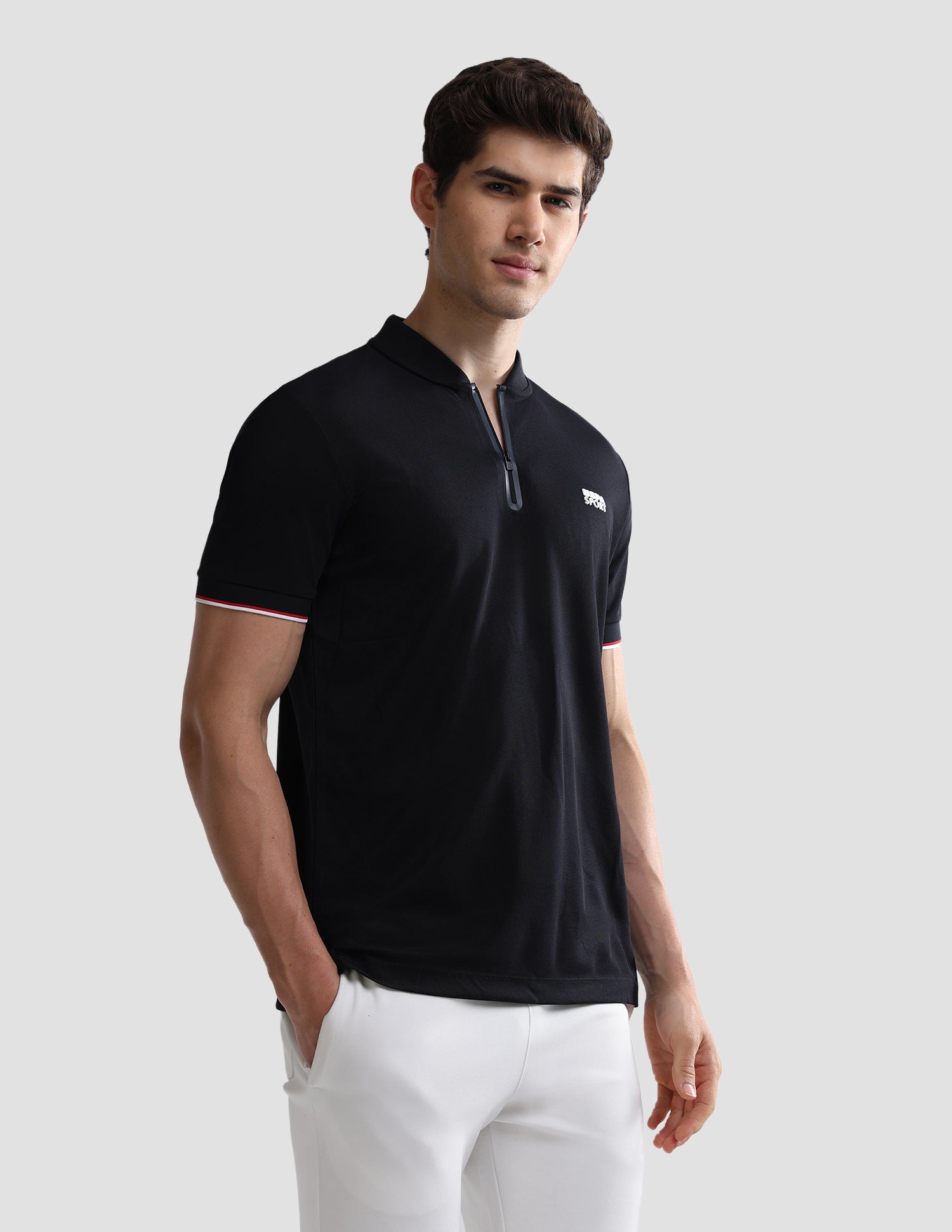 Solid Slim Fit Active Polo Shirt Navy - U.S. Polo Assn. India | Large