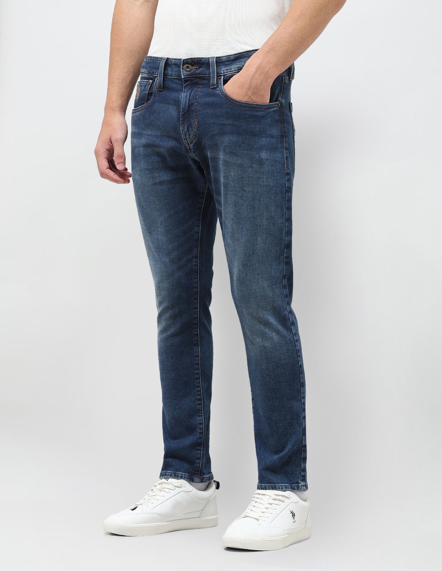 Henry Tapered Fit Blue Jeans Mid Blue - U.S. Polo Assn. India | Large
