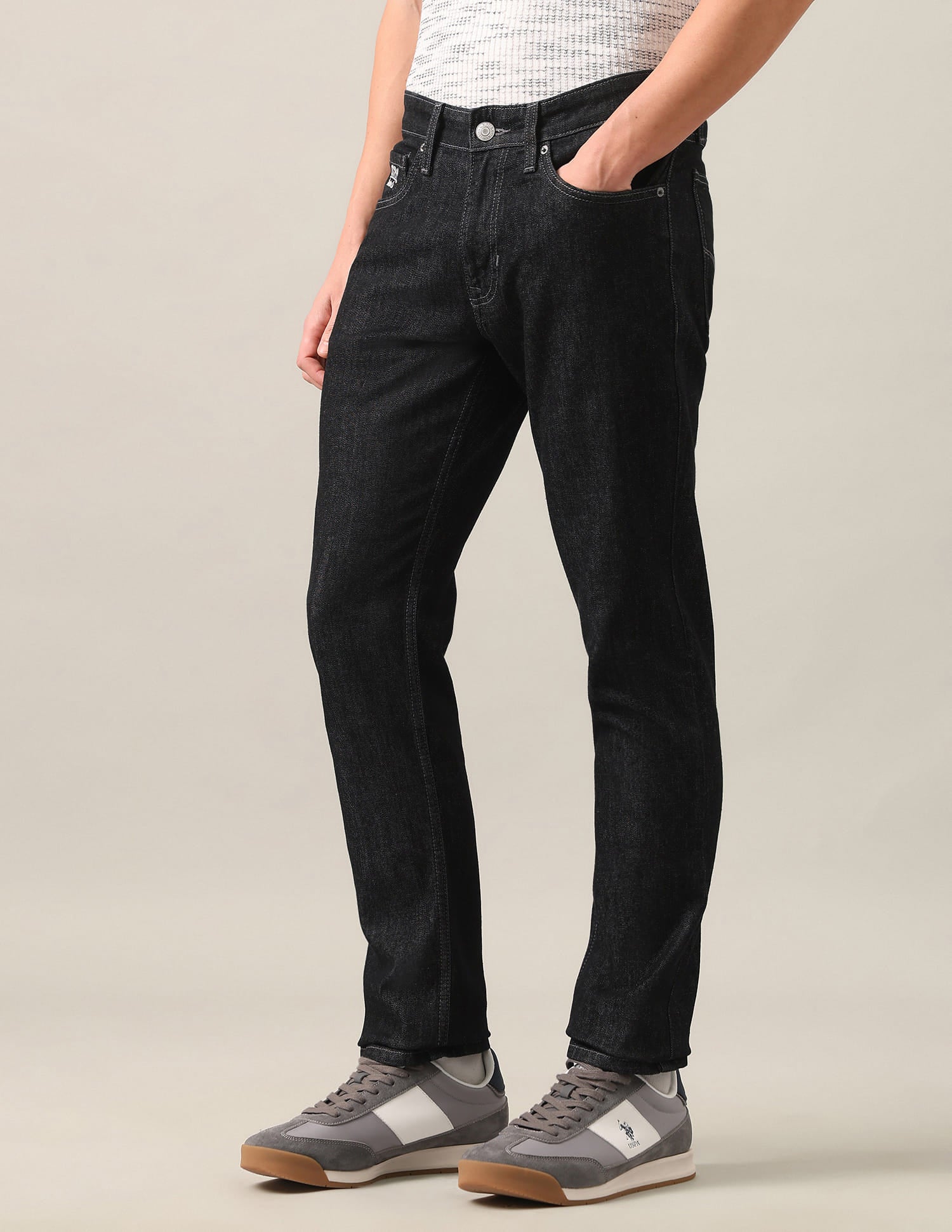 Brandon Slim-Tapered Fit Grey Jeans Grey - U.S. Polo Assn. India | Large