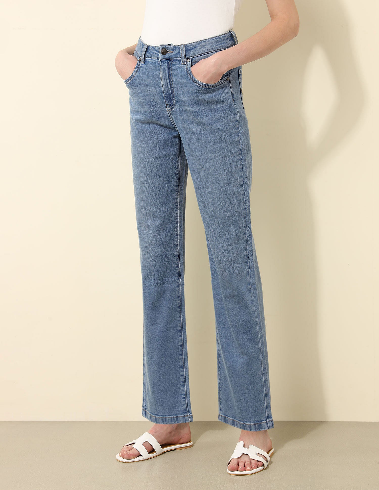 High Rise Straight Fit Jeans Blue - U.S. POLO ASSN. | Large