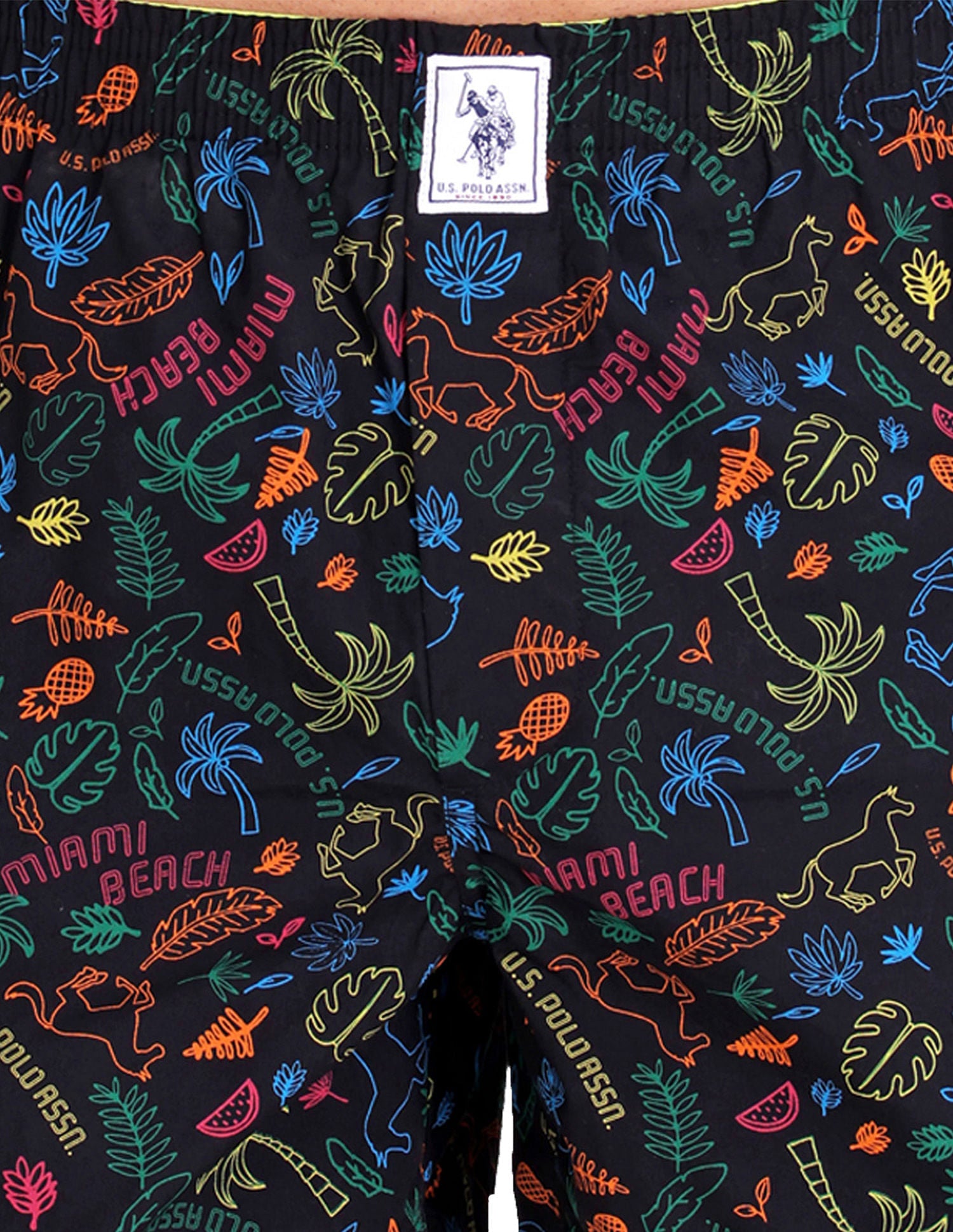 Back Pocket All Over Print IYAC Boxers - Pack Of 1 Black - U.S. POLO ASSN. | Large