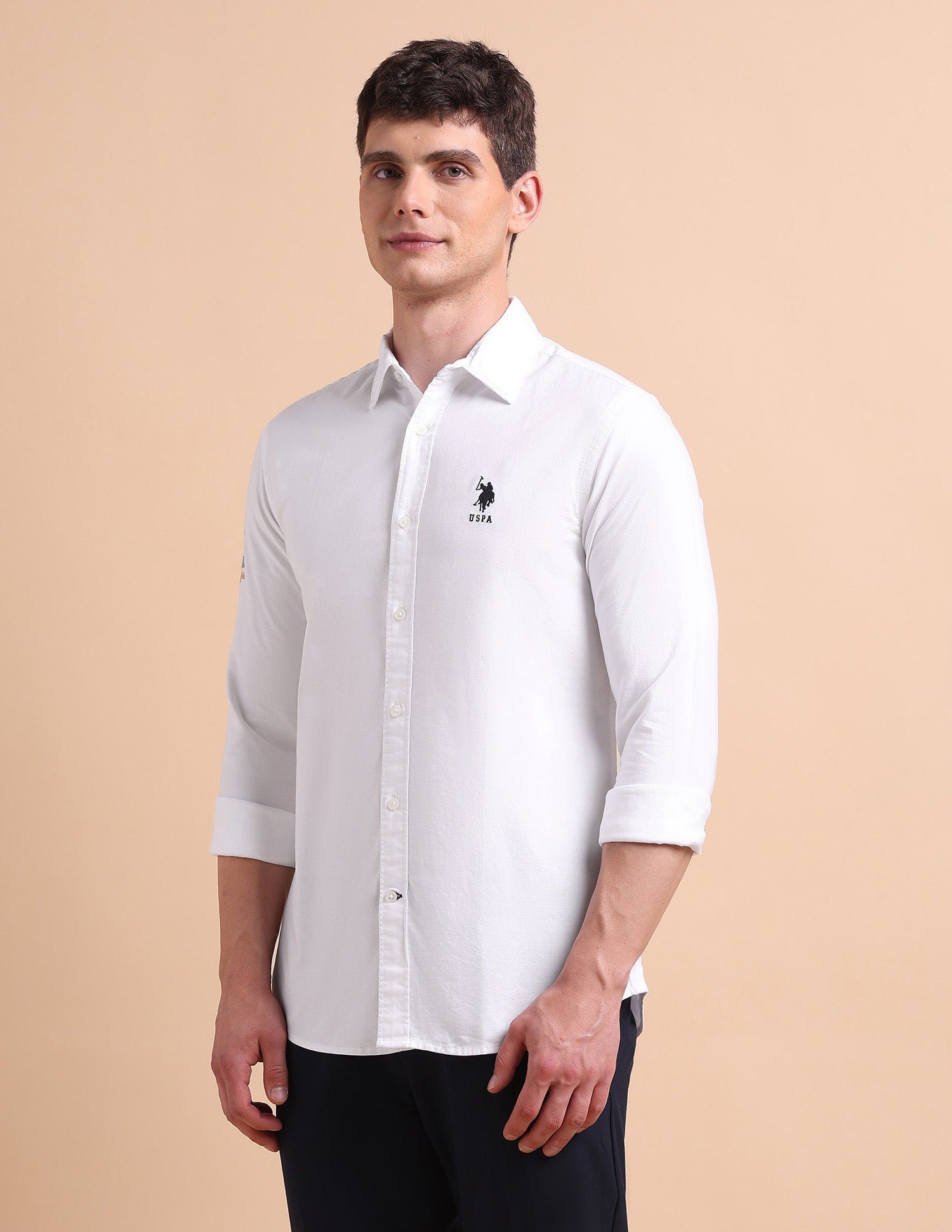 Pure Cotton Tailored Fit Oxford Shirt White - U.S. POLO ASSN. | Large