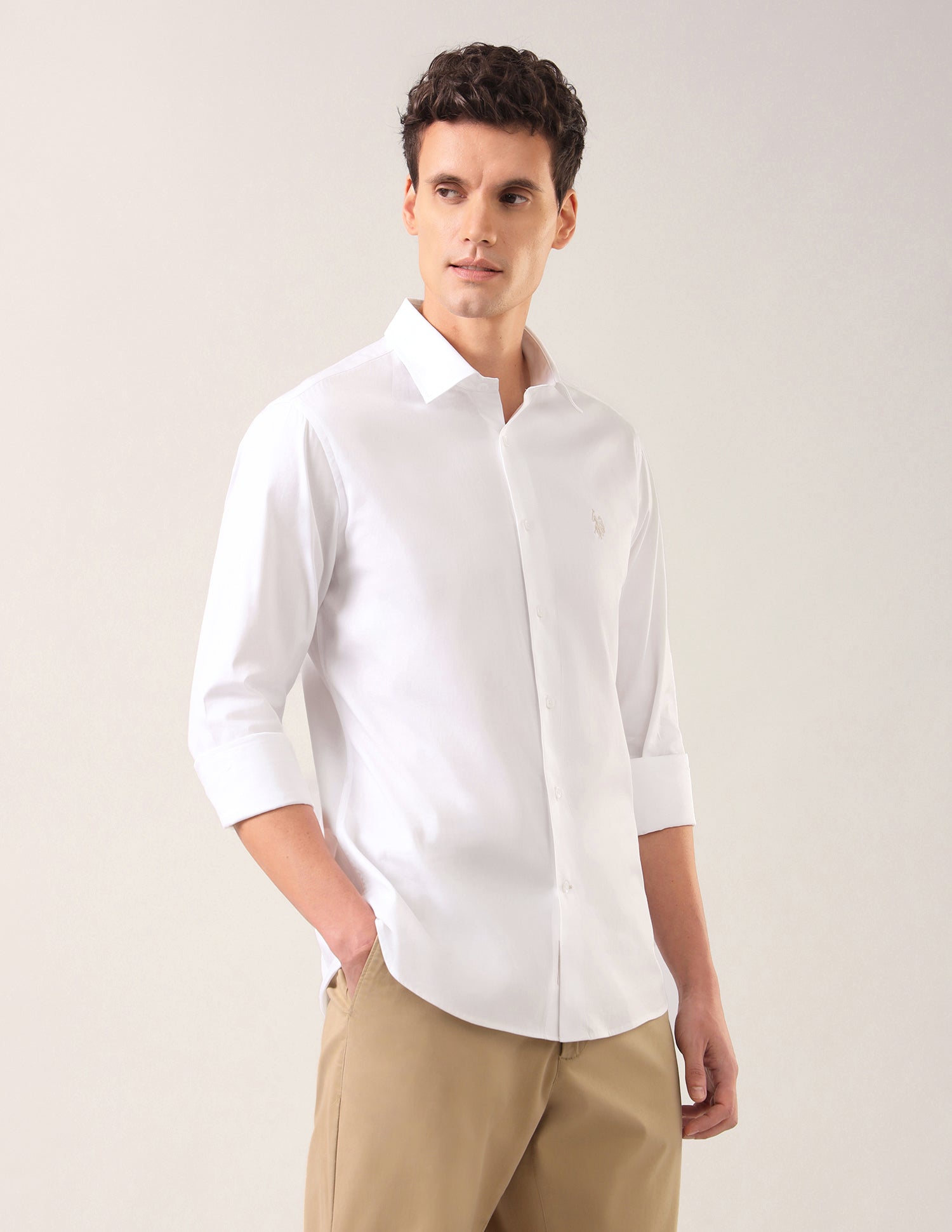 Oxford Tailored Fit Shirt White - U.S. Polo Assn. India | Large
