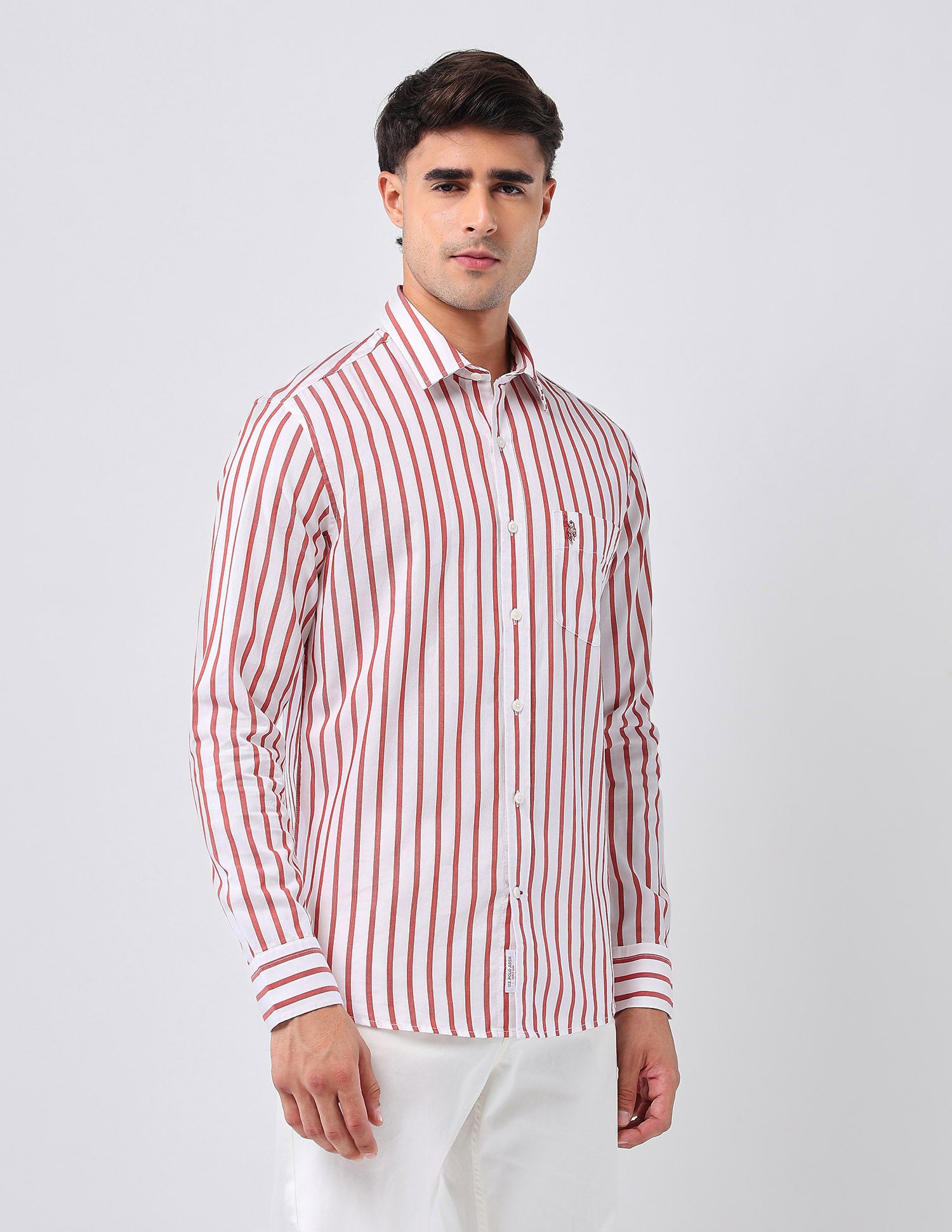 Vertical Striped 135Th Shirt Rust - U.S. POLO ASSN. | Large