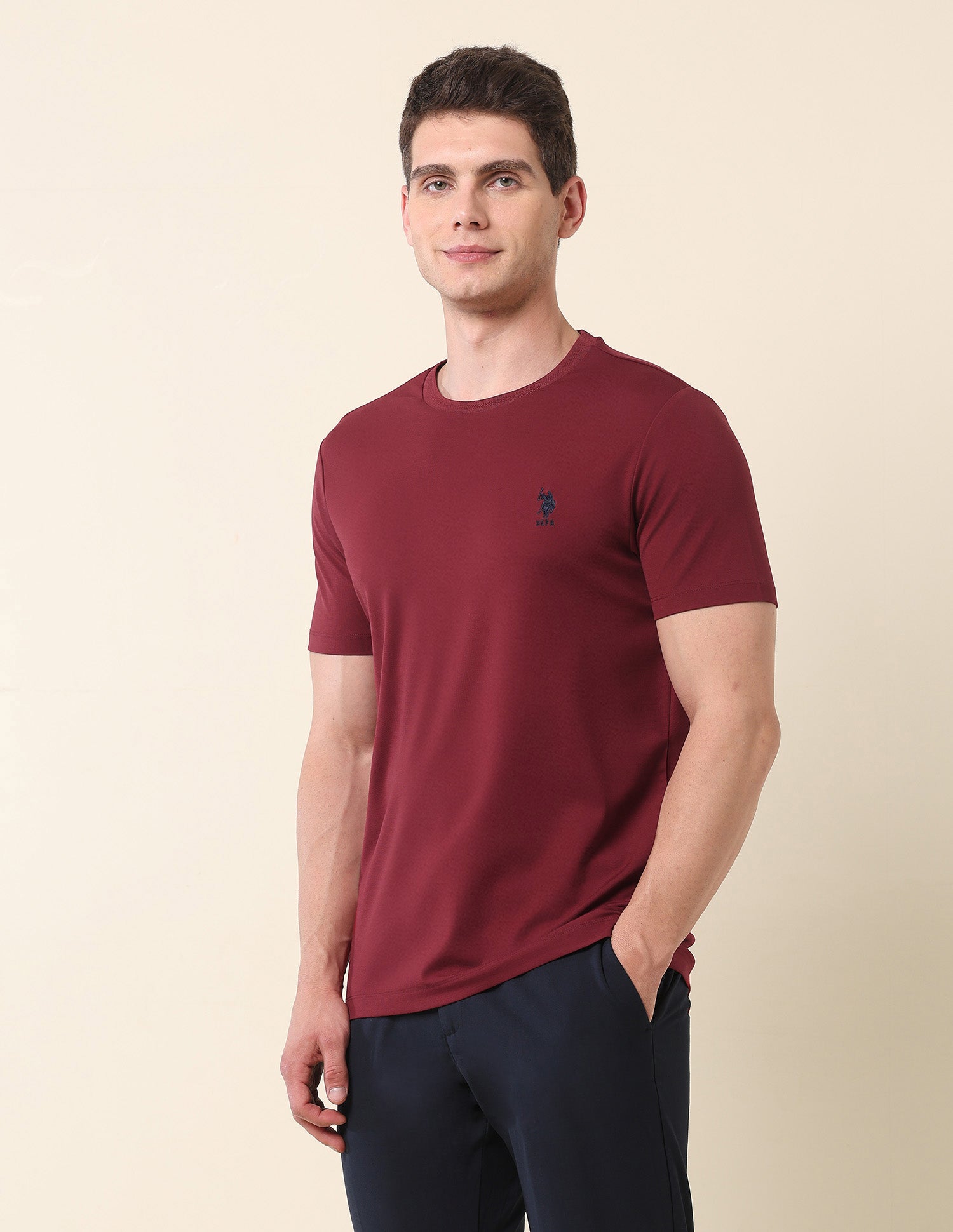 Slim Fit Classic T-Shirt Maroon - U.S. Polo Assn. India | Large