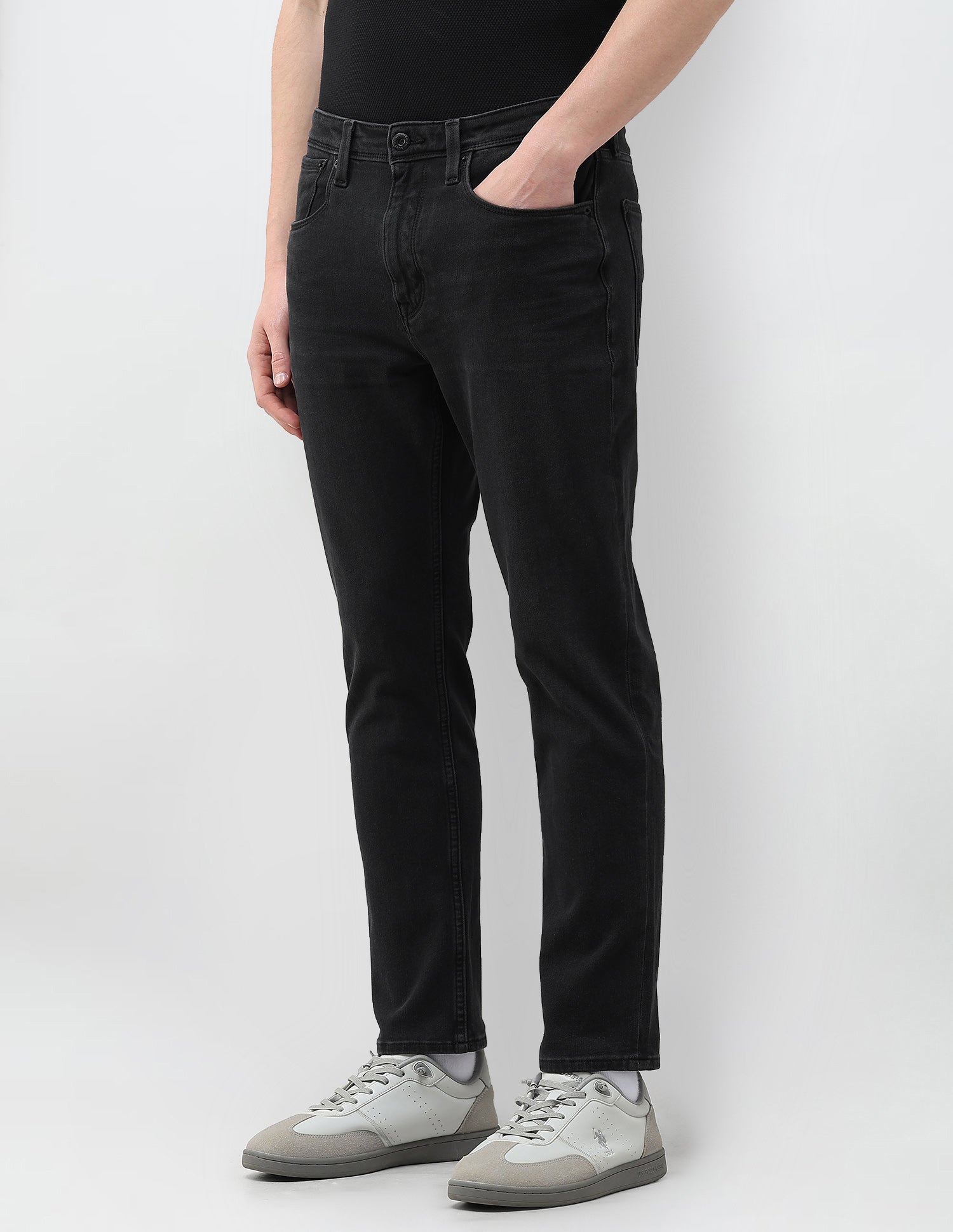 Cole Comfort Cropped Fit Black Jeans Black - U.S. Polo Assn. India | Large