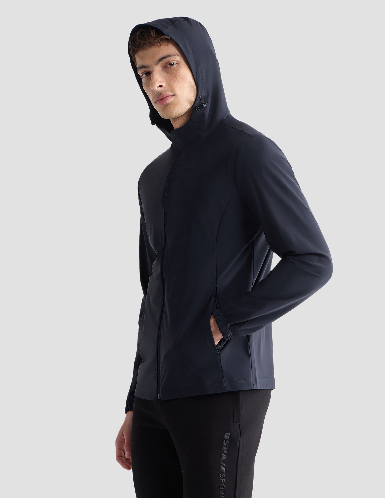 Slim Fit Active Zipper Jacket Navy - U.S. Polo Assn. India | Large