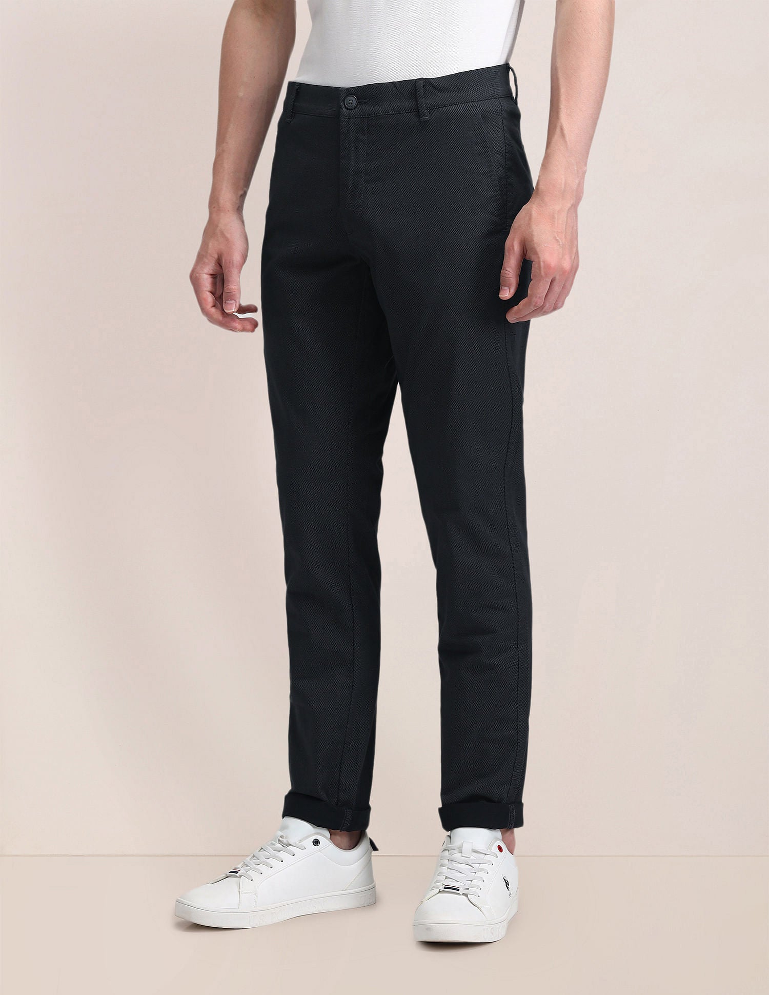 Mid Rise Regular Fit Trousers Grey - U.S. POLO ASSN. | Large