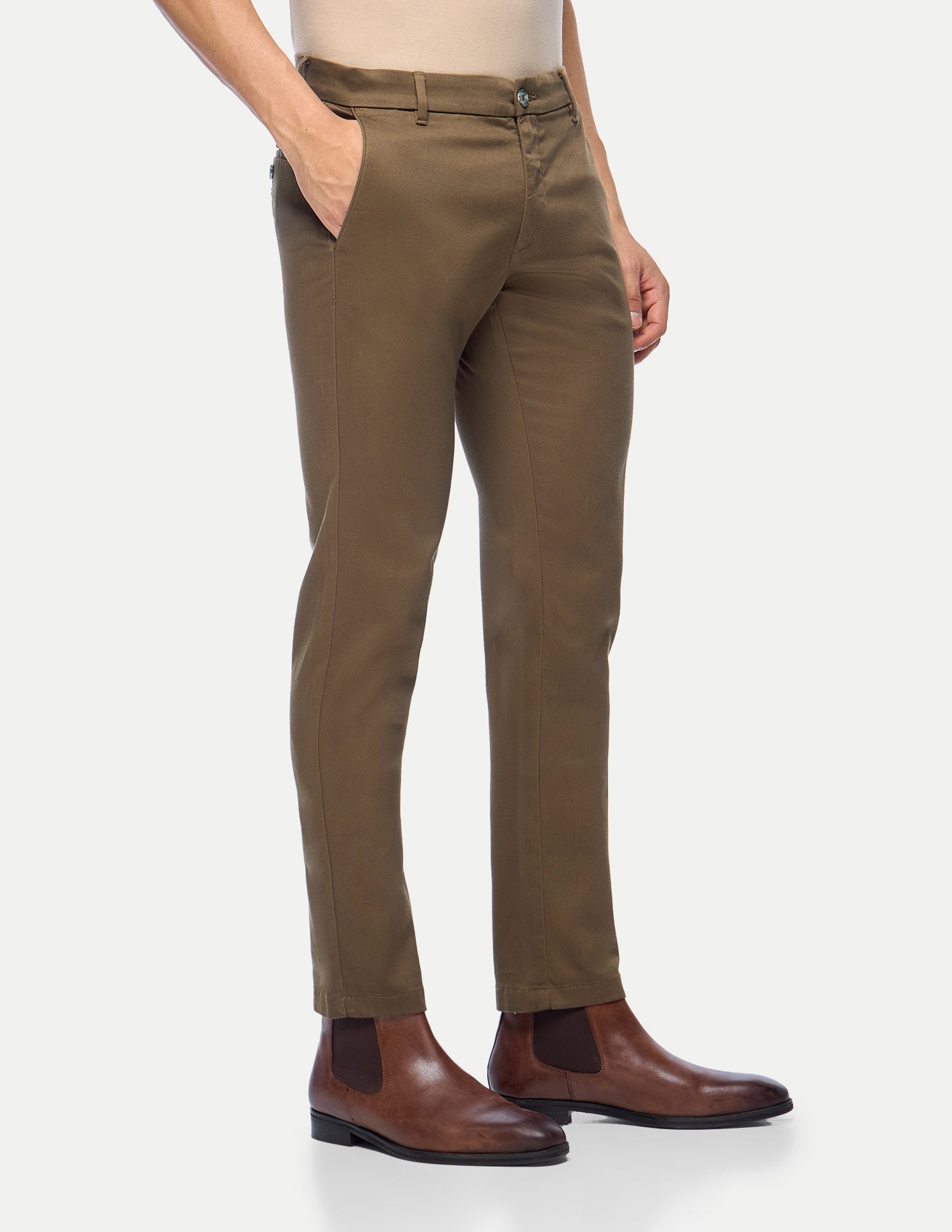 Denver Slim Fit Mid Rise Trousers Brown - U.S. Polo Assn. India | Large