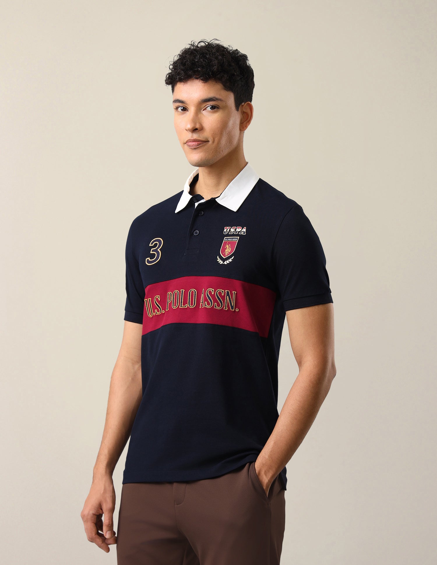 Brand Embroidered Slim Fit Polo Shirt Navy - U.S. Polo Assn. India | Large