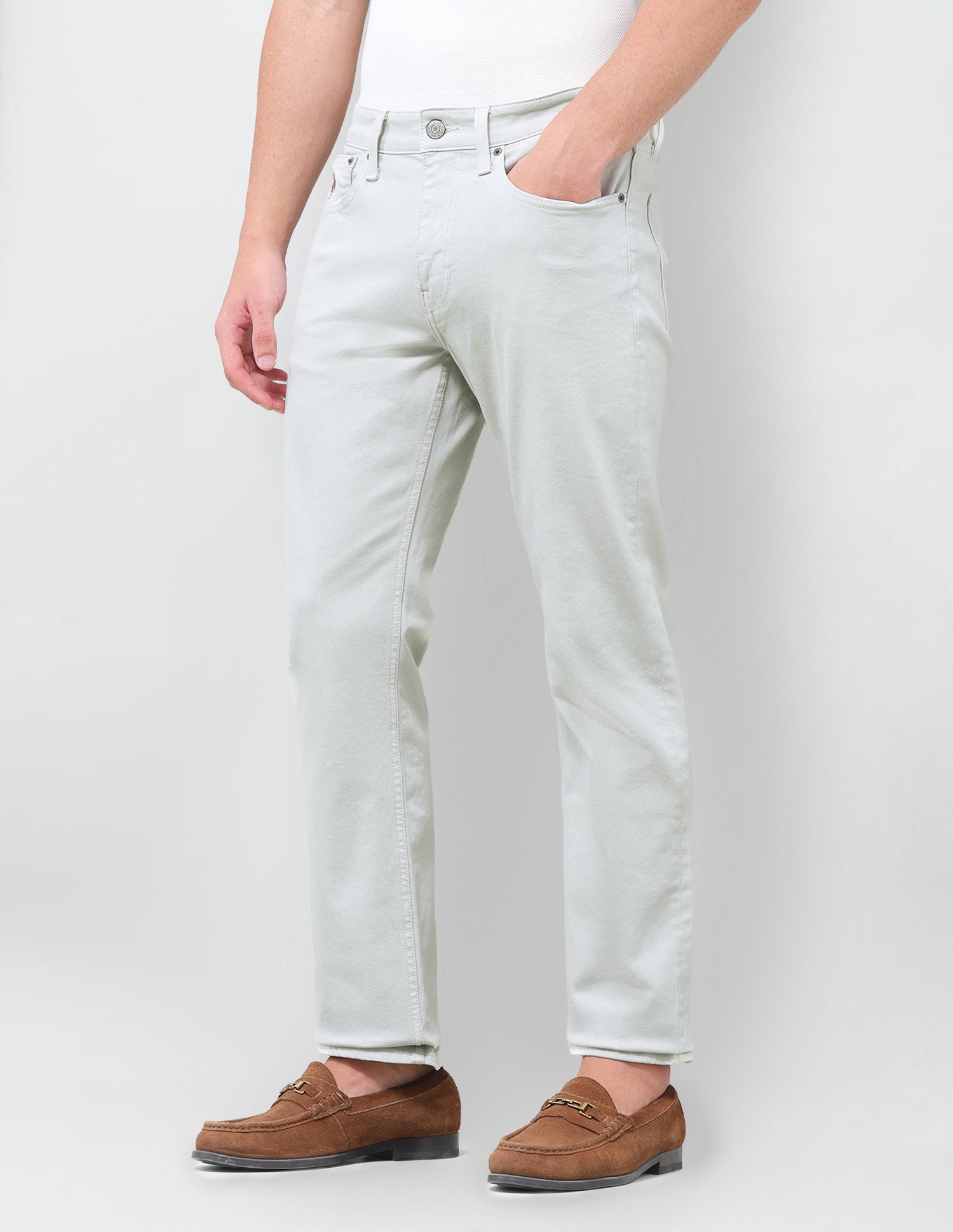 Harold Slim Straight Fit Green Jeans Light Green - U.S. Polo Assn. India | Large
