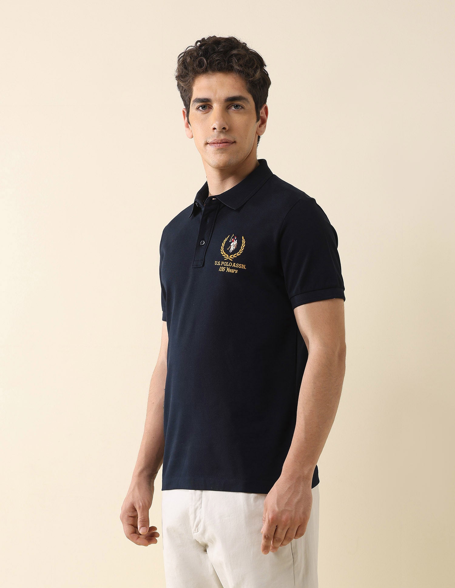 Pure Cotton 135Th Anniversary Polo Shirt Navy - U.S. POLO ASSN. | Large