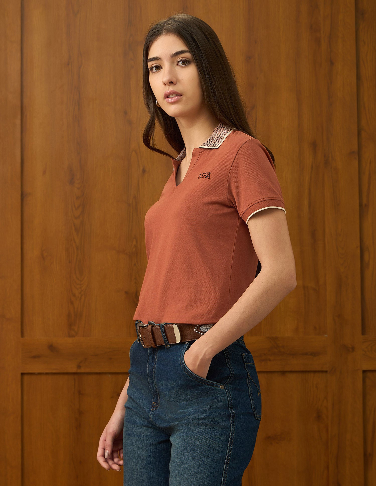 Solid Regular Fit Polo Shirt Rust - U.S. POLO ASSN. | Large