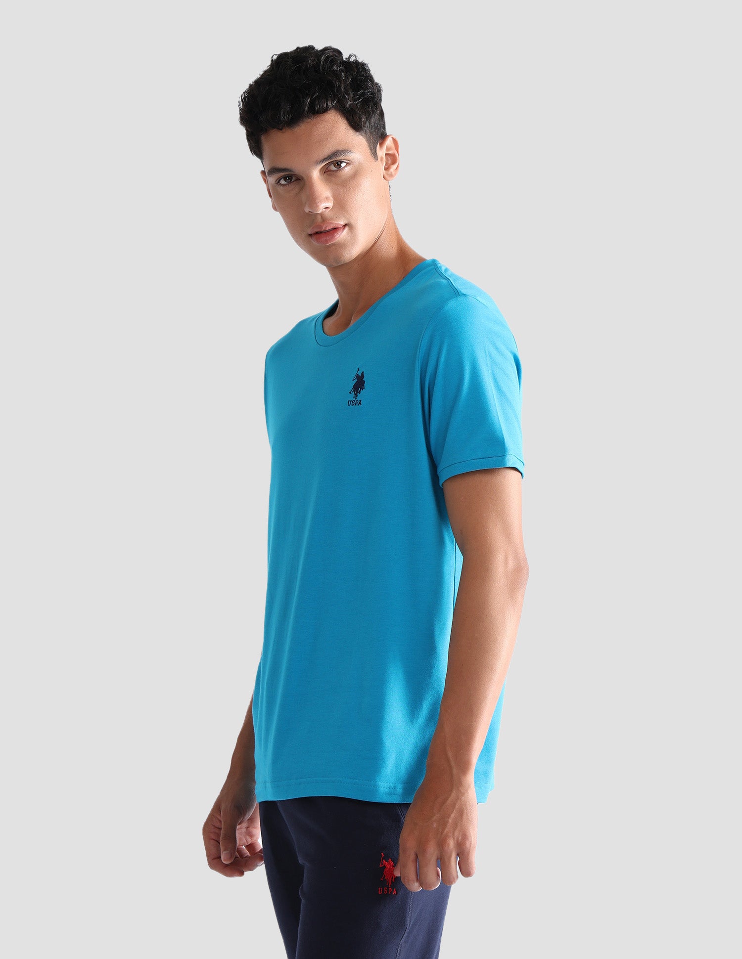 Solid Comfort Fit OEE10 Lounge T-Shirt - Pack Of 1 Icy Blue - U.S. POLO ASSN. | Large