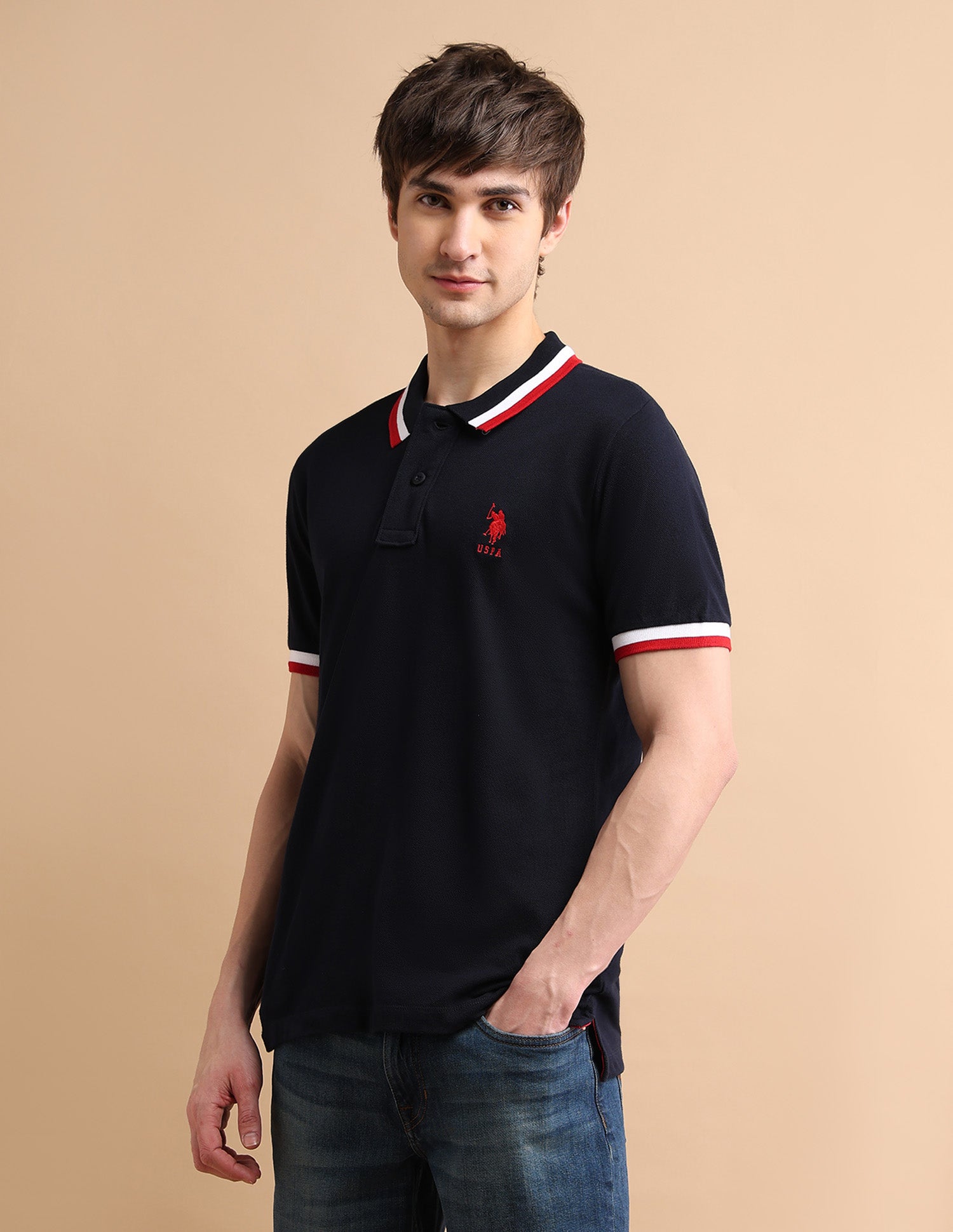 Heritage Tipped Polo Shirt Navy - U.S. POLO ASSN. | Large